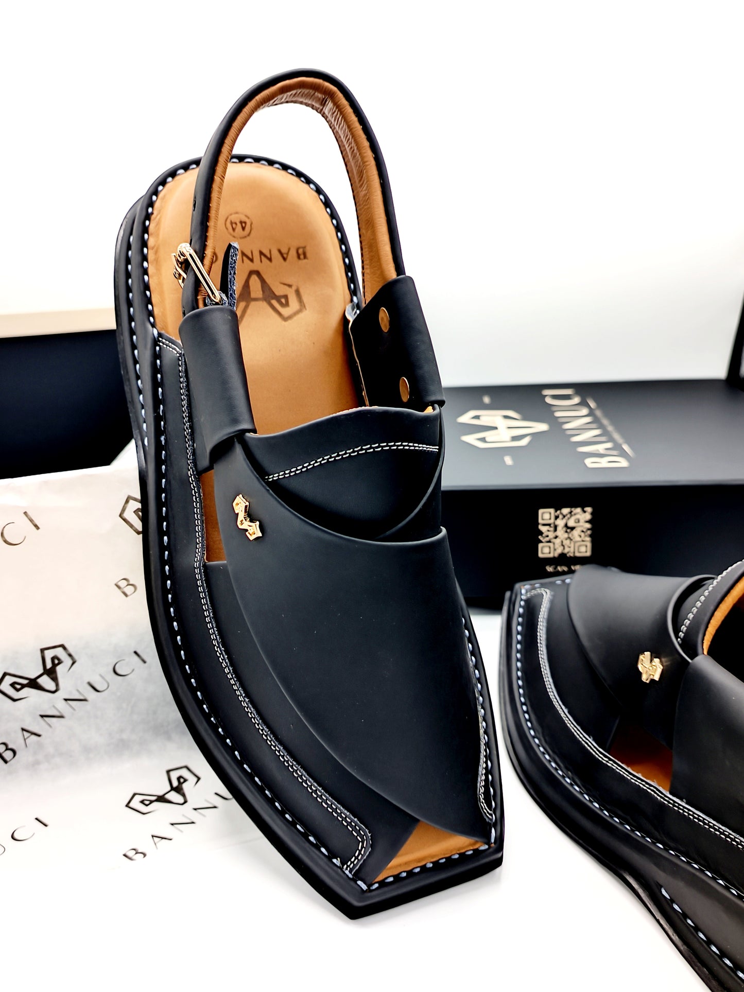 Luxury Zalmi Black Peshawari Chappal