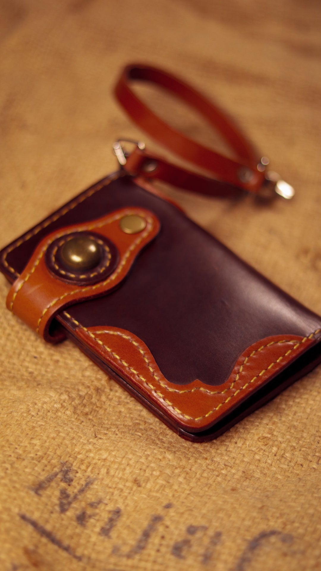 PREMIUM LEATHER HAND-MADE CHOCOLATE AND TAN BROWN LONG WALLET BY BANNUCI