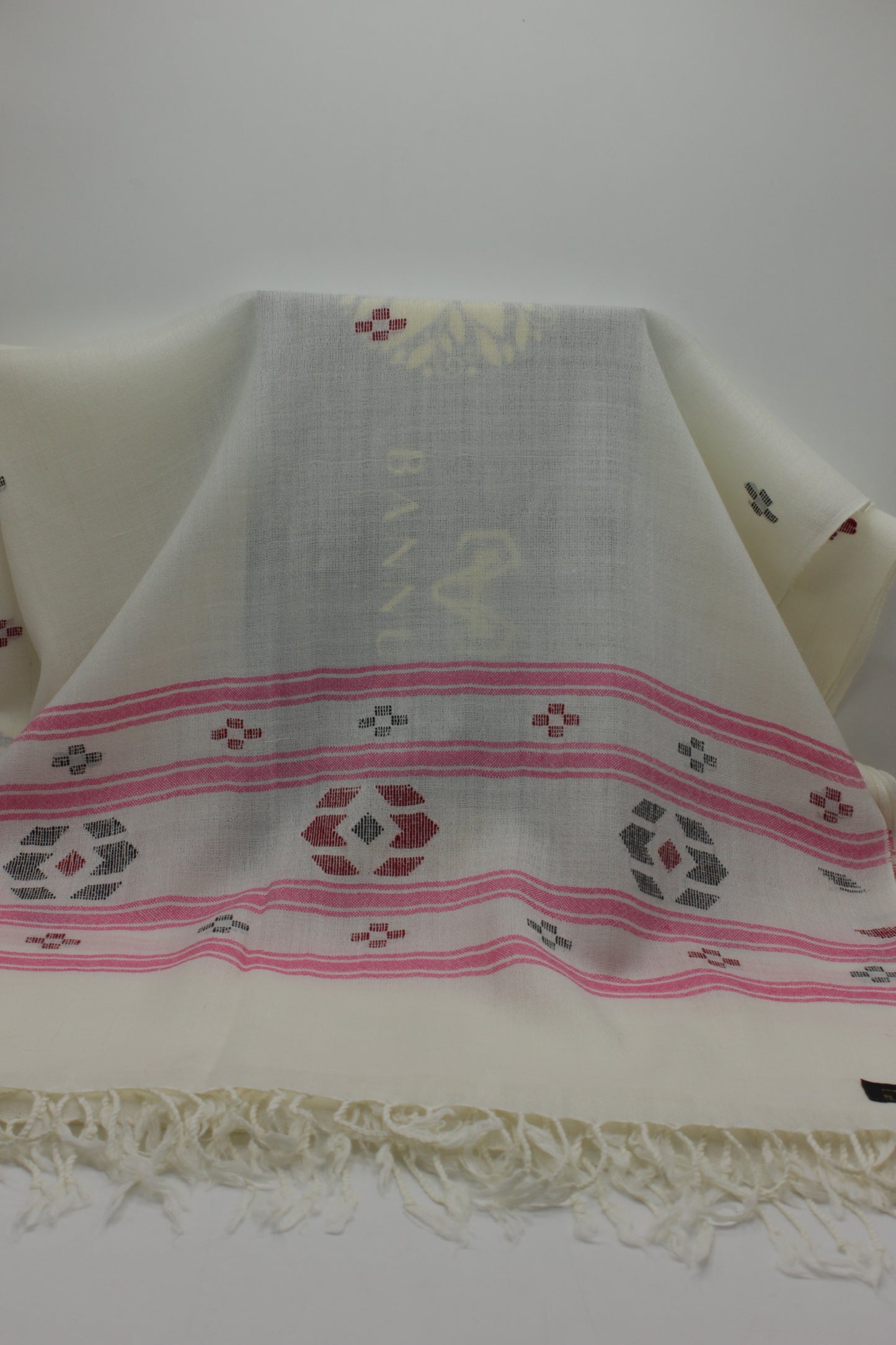 PREMIUM QUALITY OFF WHITE MULTI COLOR WOOLEN SHAWL FOR WOMEN