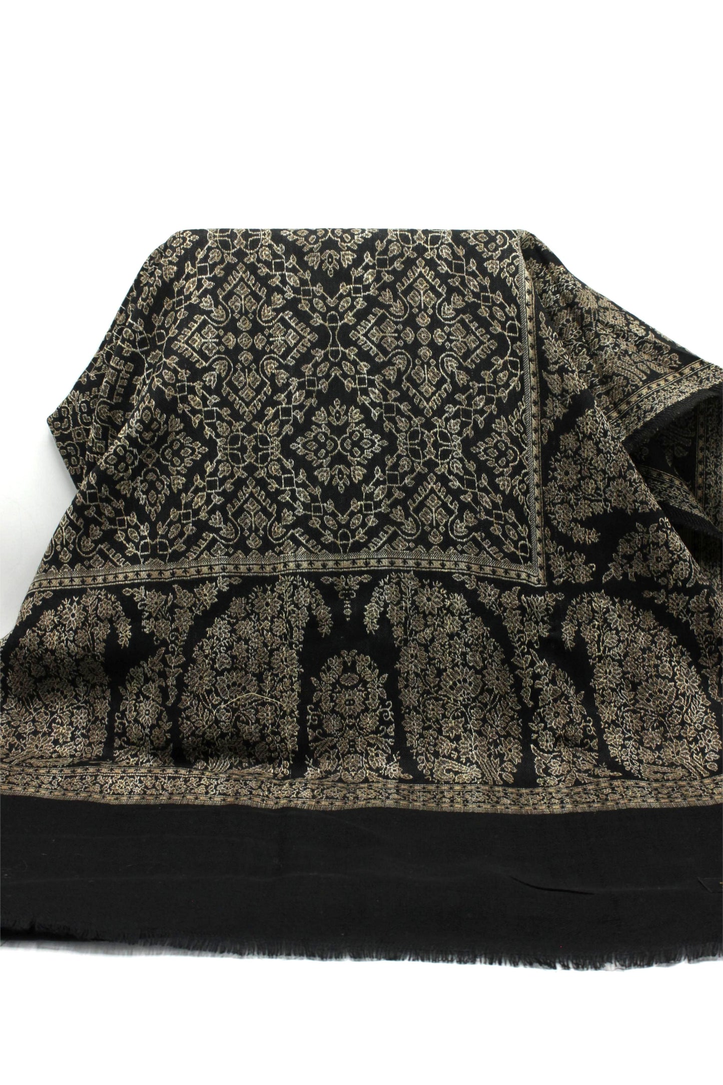Premium Quaility Black Woven Pashmina Cashmere Shawl