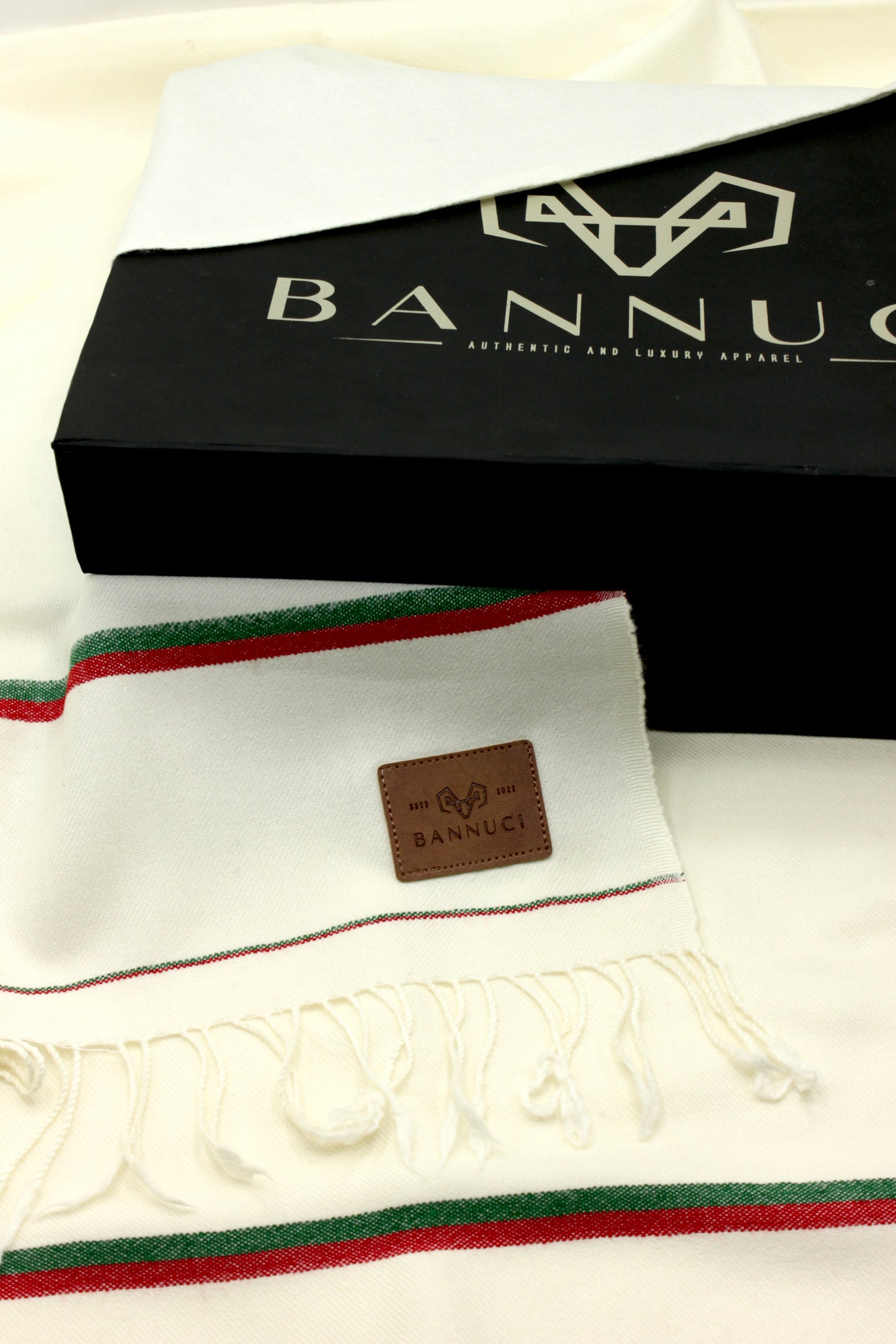 Premium Quality Double Fiber PTI Striped Off White Pure Woolen Shawl