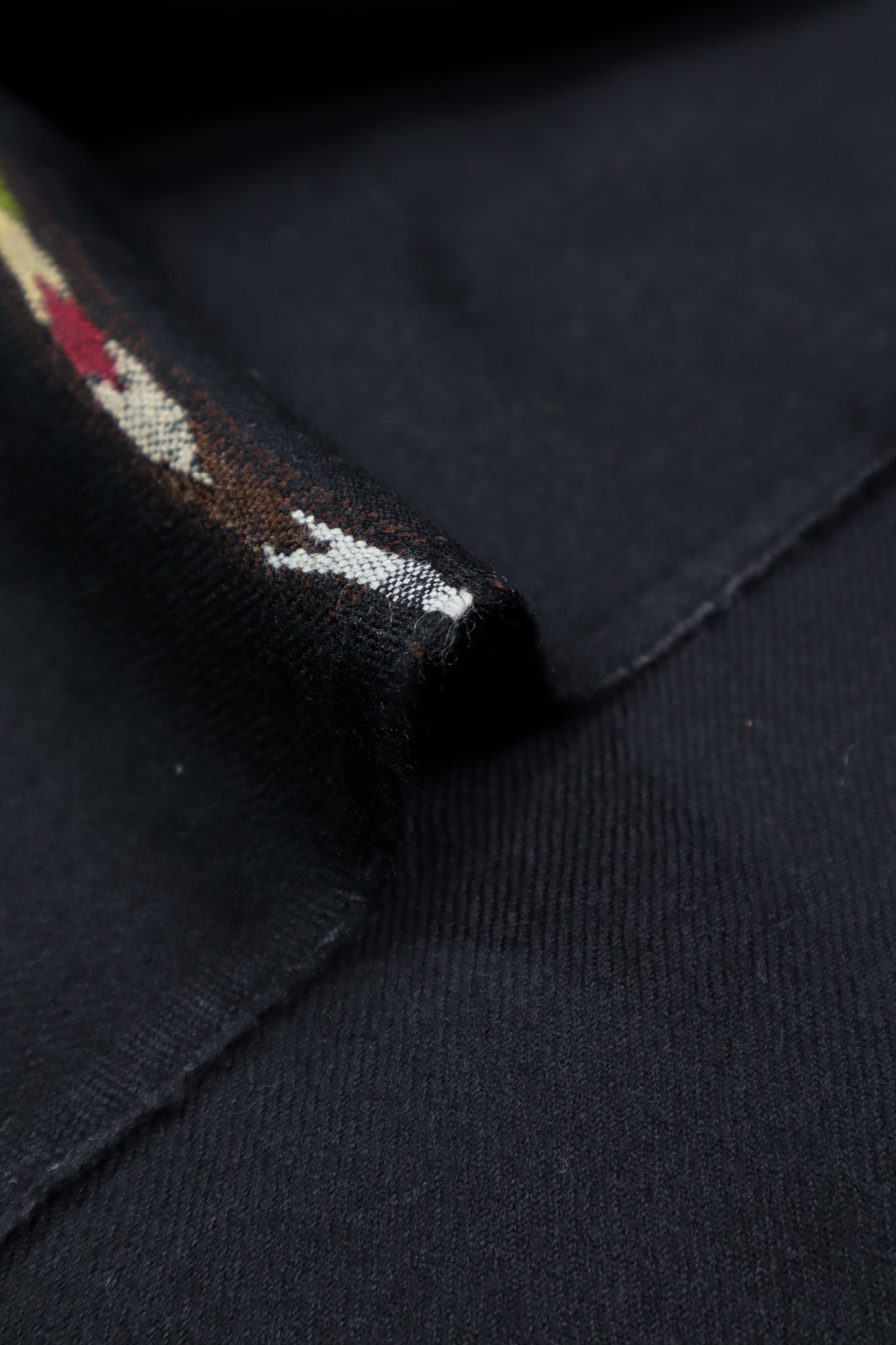 Premium Quality Striped Jet Black Pure Woolen Shawl