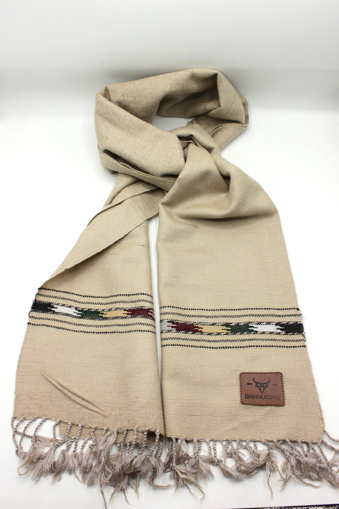 Premium Quality light brown-beige stripped design muffler