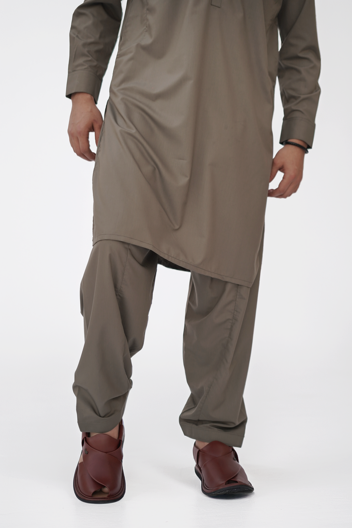Brown Premium Quality Ash Olive Kurta Shalwar
