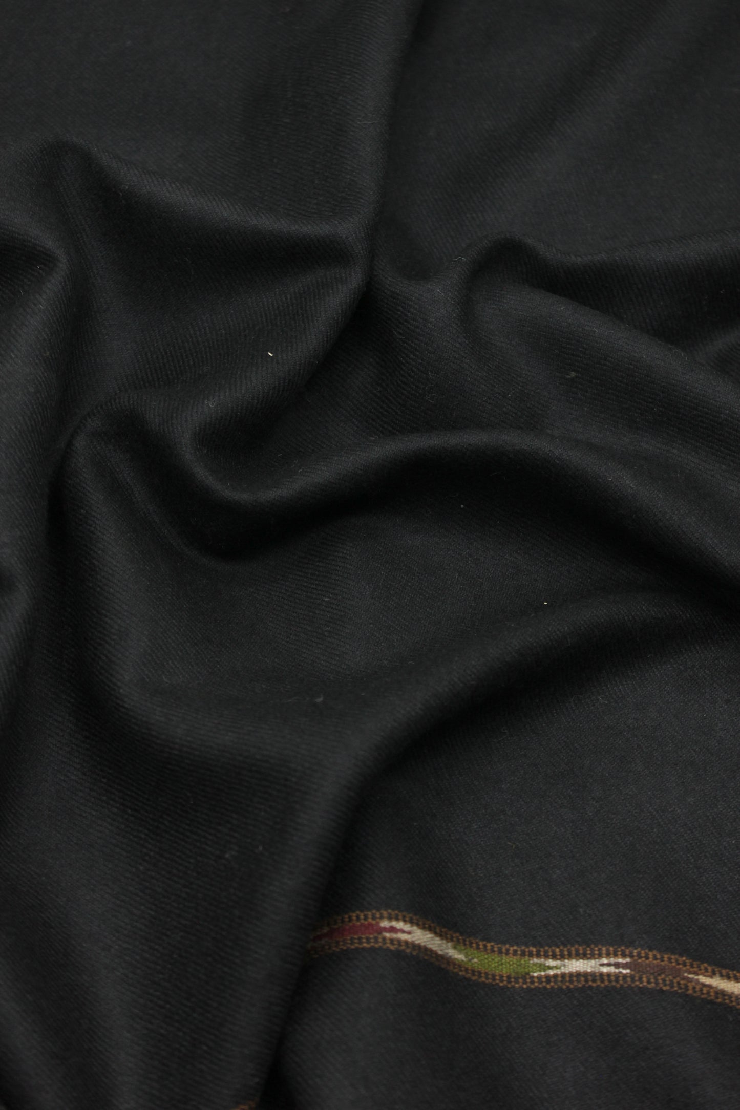 Premium Quality Double Fiber Black striped Pure Woolen Shawl