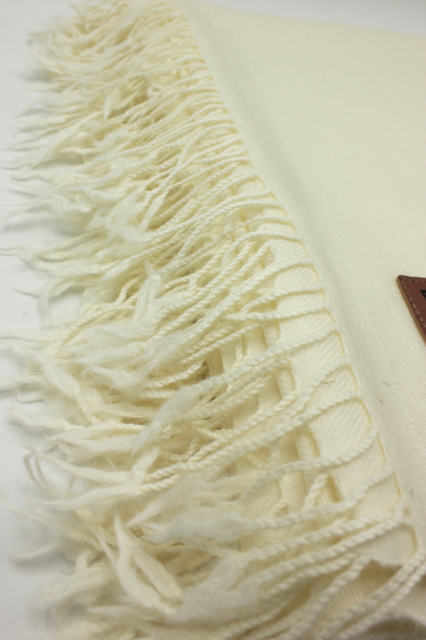 Premium Quality Plain Double Fiber Off White Pure Woolen Shawl