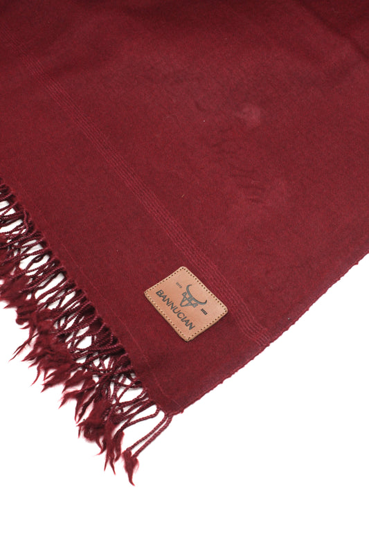 Premium Quality Single Fiber Plain Meroon Pure Woolen Shawl