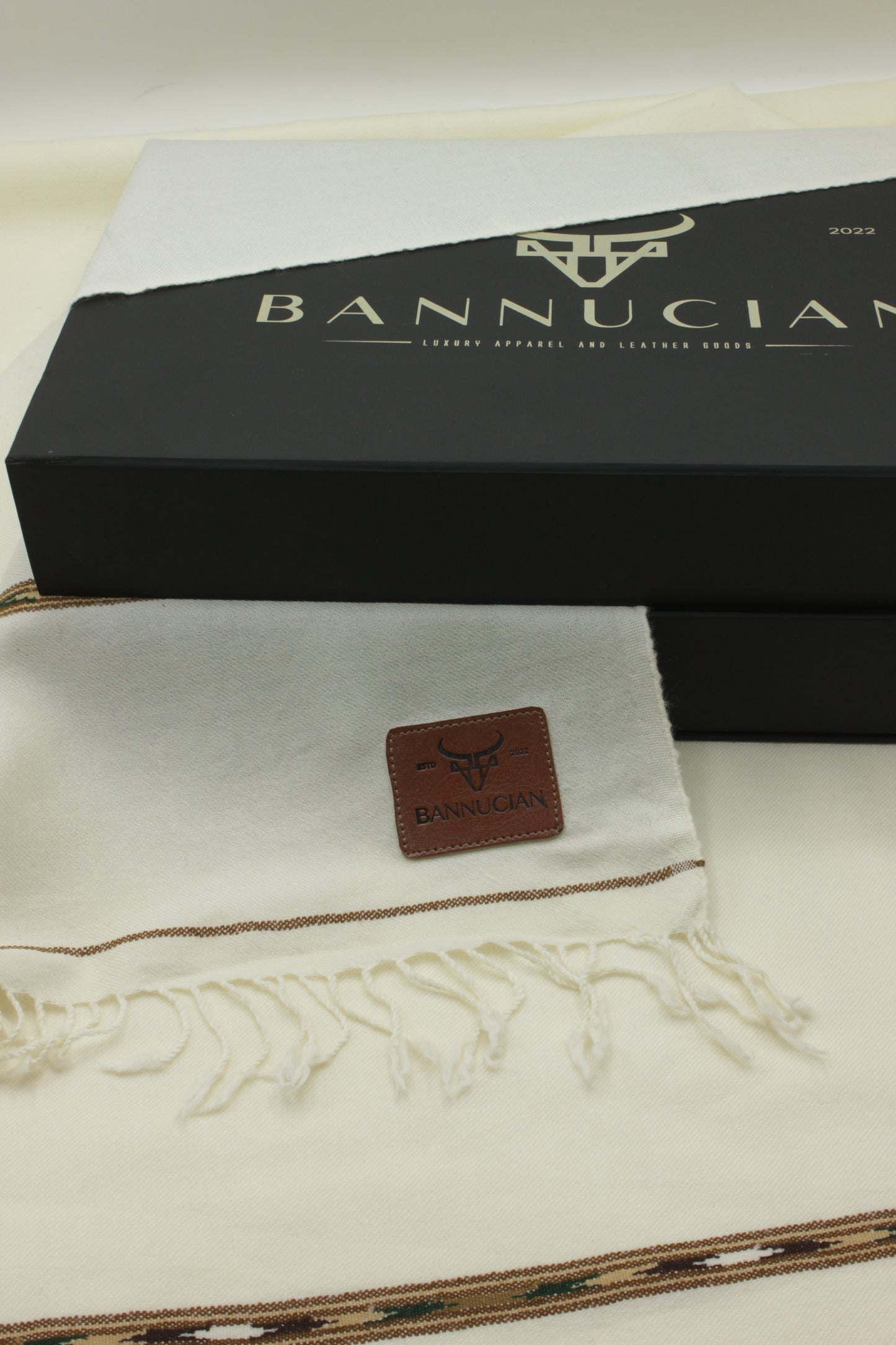 Premium Quality Blue Striped Off White Pure Woolen Shawl