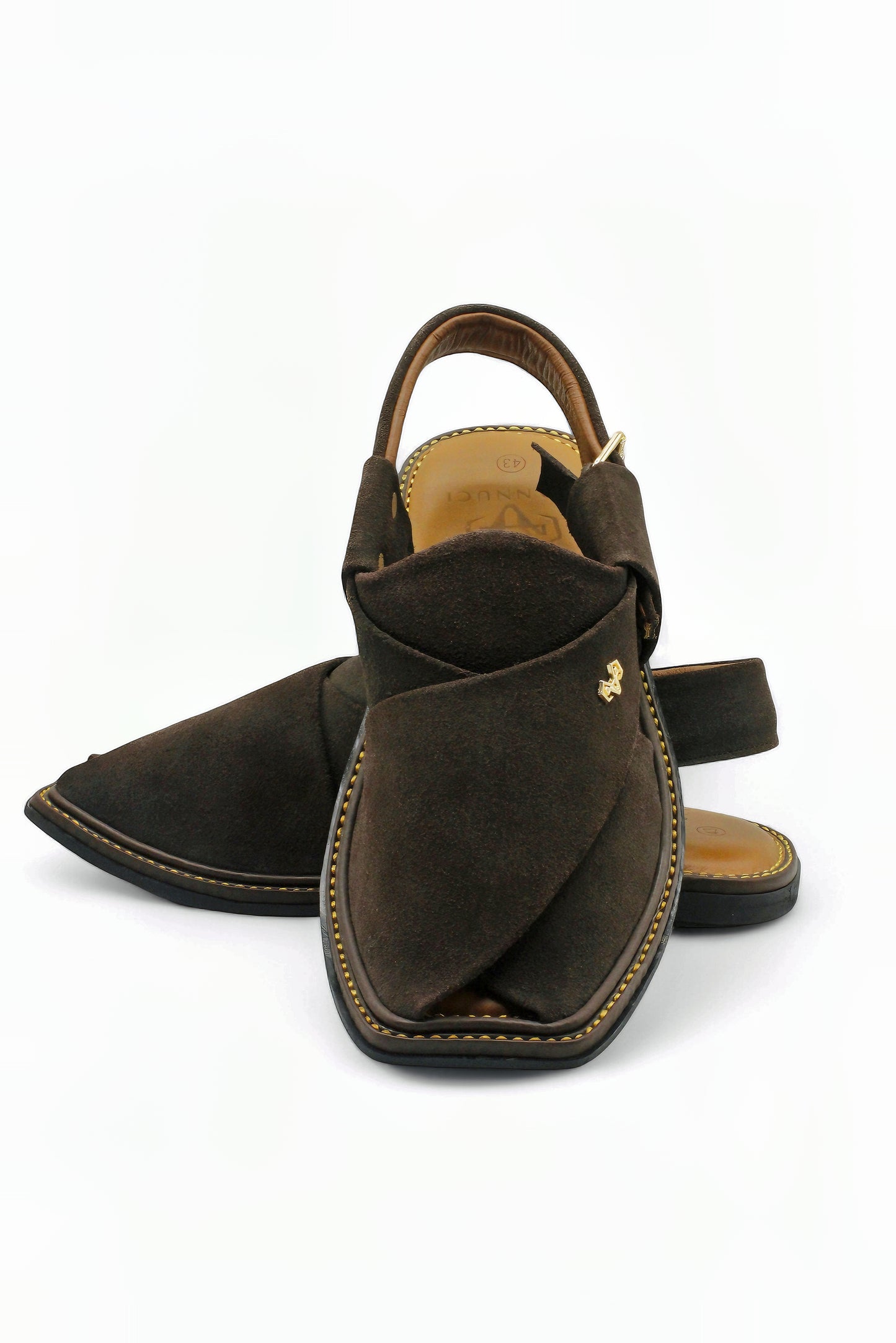 Luxury Dark Brown Peshawari Suede Chappal
