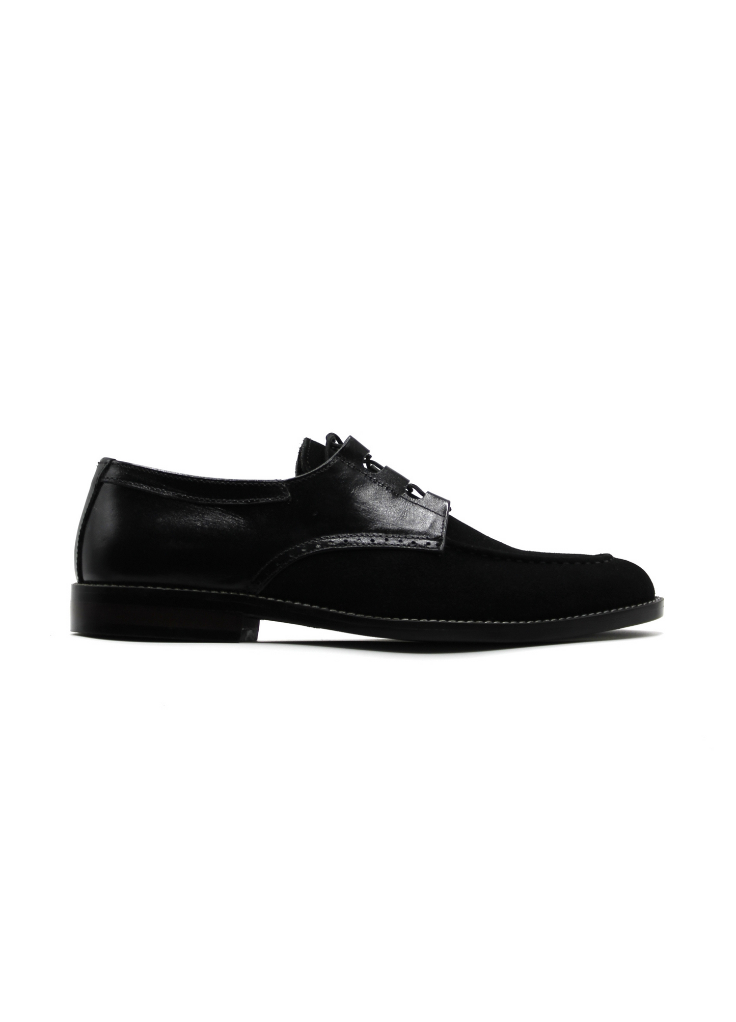 Luxury  Suede Derby Black Handmade Shoes