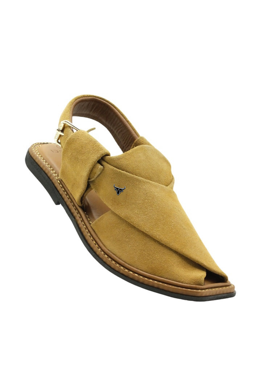 Luxury Beige Suede Peshawari  Chappal