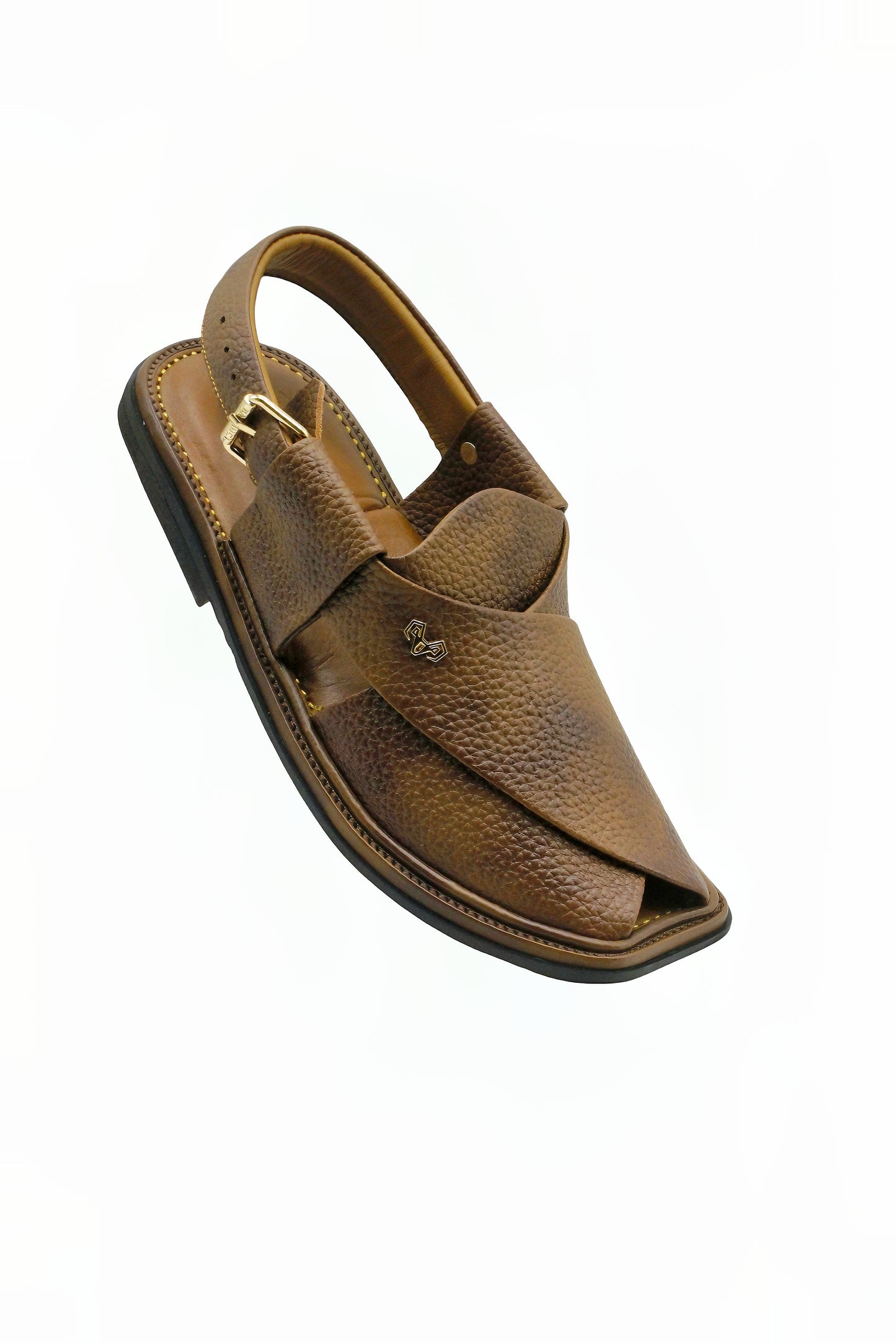 Luxuy Traditional Dauble Shade Brown Granular  Peshawari Chappal