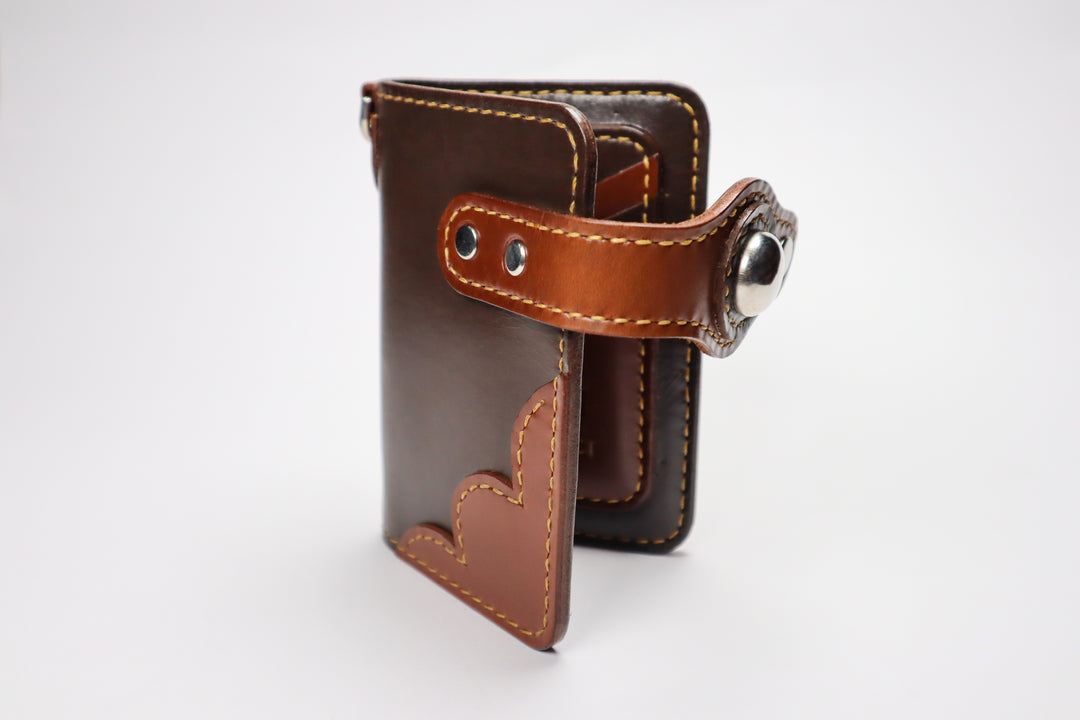 PREMIUM LEATHER HAND-MADE CHOCOLATE AND TAN BROWN LONG WALLET BY BANNUCI