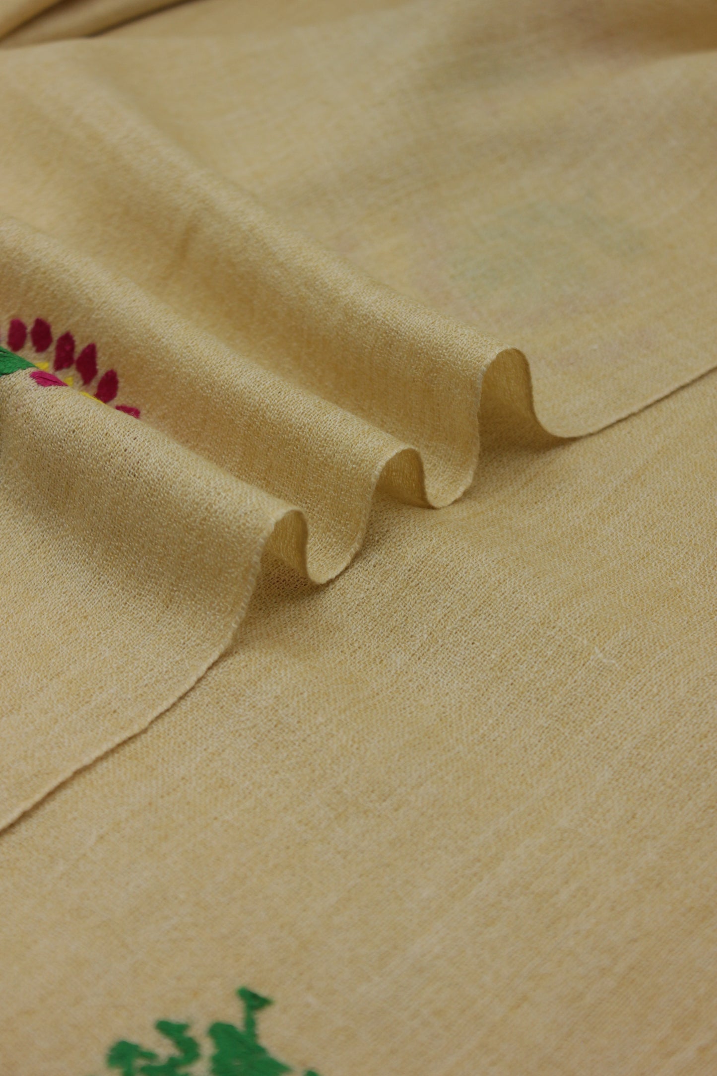 PREMIUM QUALITY BEIGE EMBROIDERED WOOLEN SHAWL FOR WOMEN