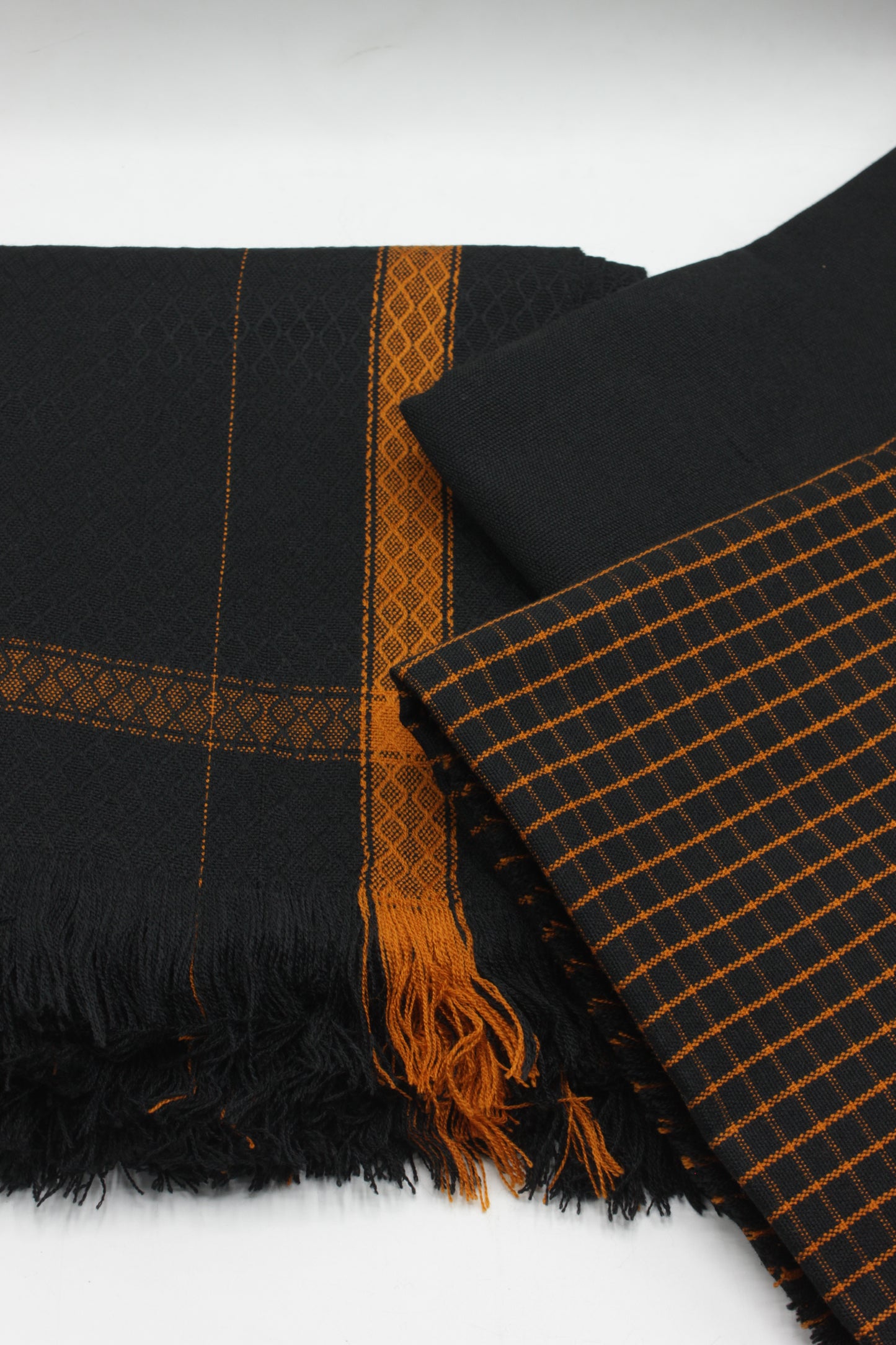 PREMIUM QUALITY BLACK WITH ORANGE NOIR PURE WOOLEN SUIT FOR WOMEN