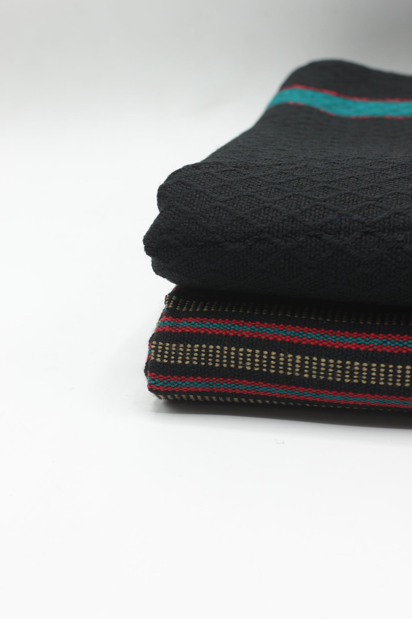 PREMIUM QUALITY BLACK WITH RED PATTERN UNSTITCHED PURE WOOLEN SUIT FOR WOMEN