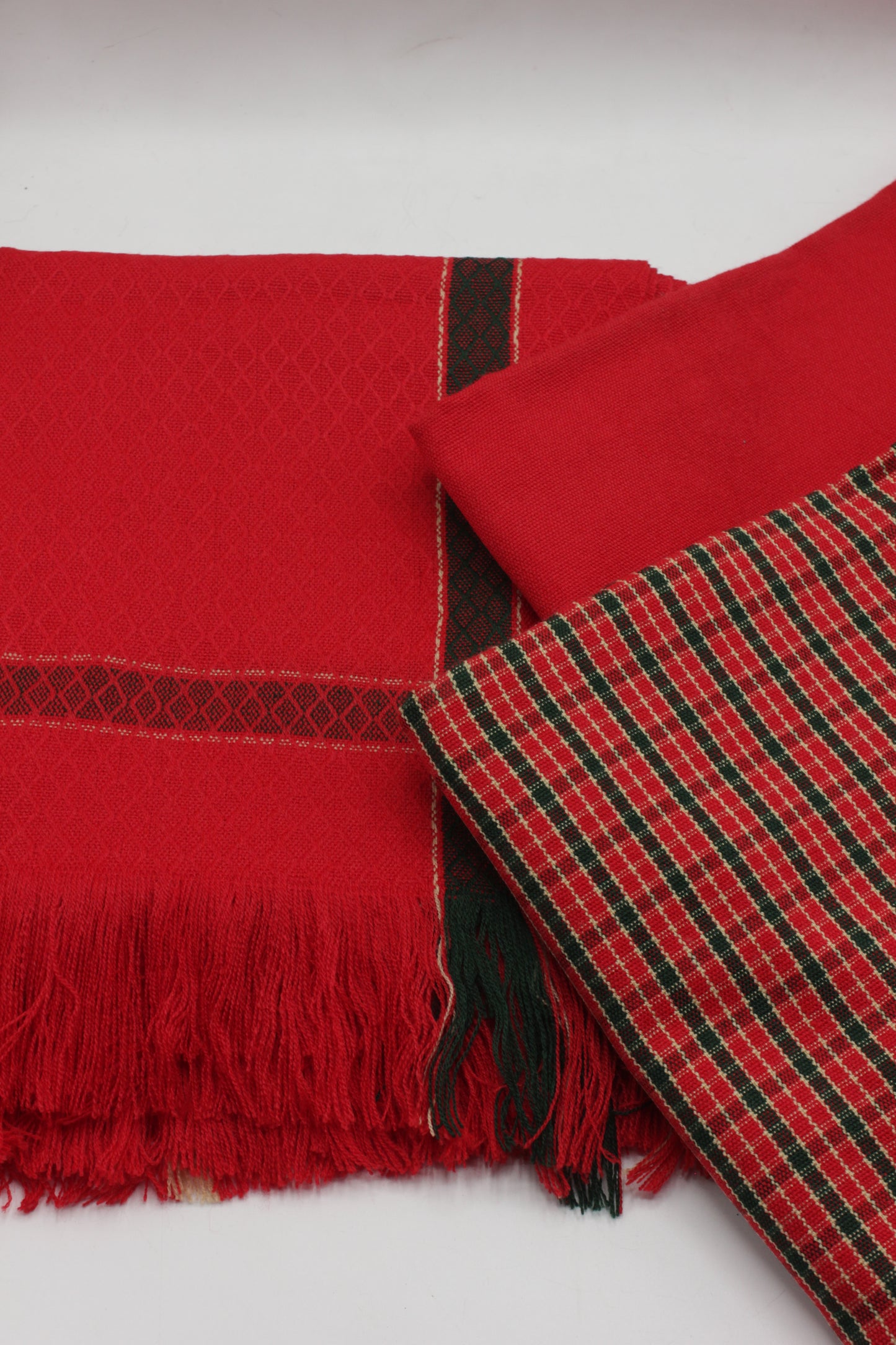 PREMIUM QUALITY RED WITH BLACK BORDER PURE WOOLEN SUIT FOR WOMEN