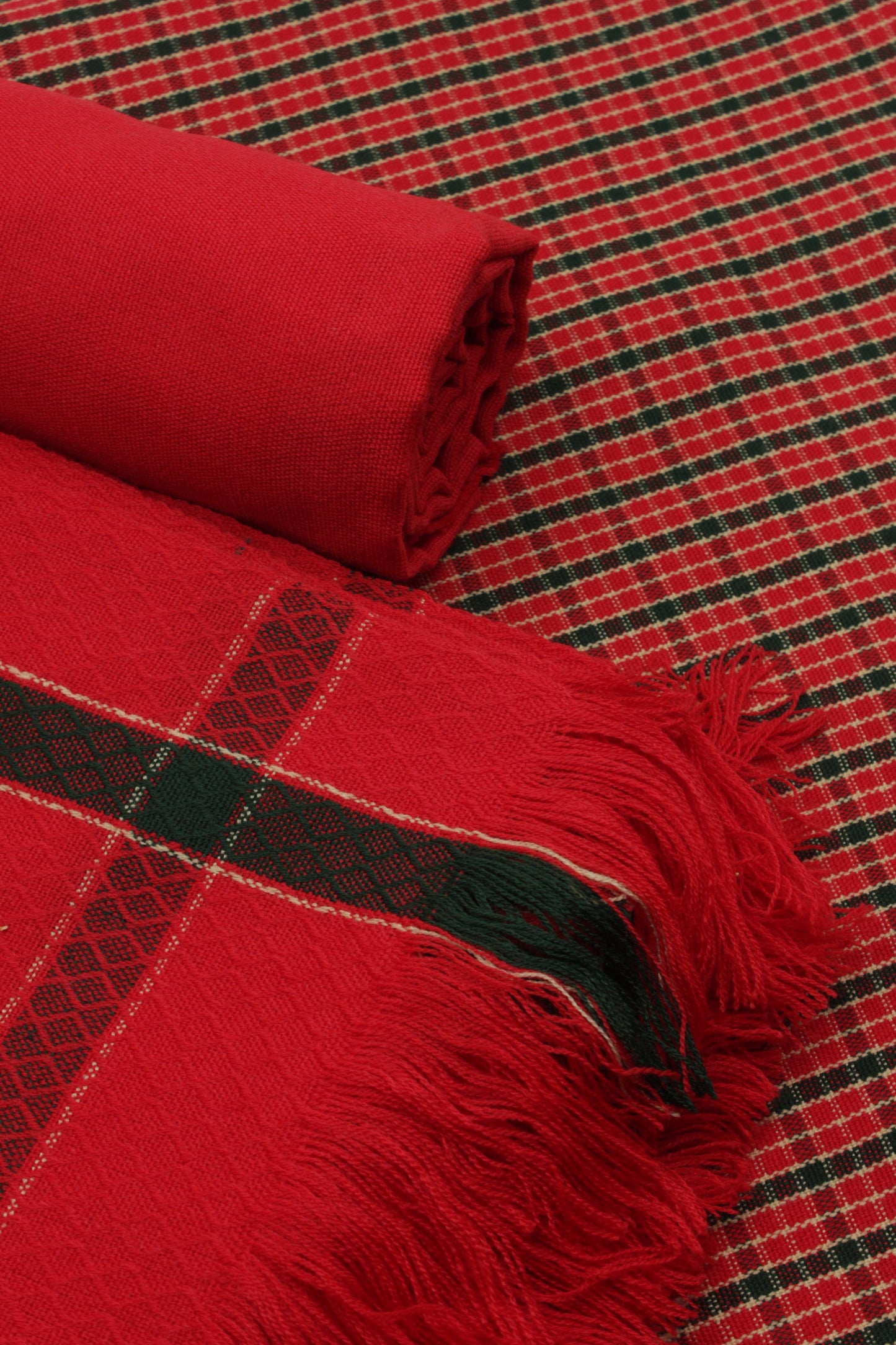 PREMIUM QUALITY RED WITH BLACK BORDER PURE WOOLEN SUIT FOR WOMEN