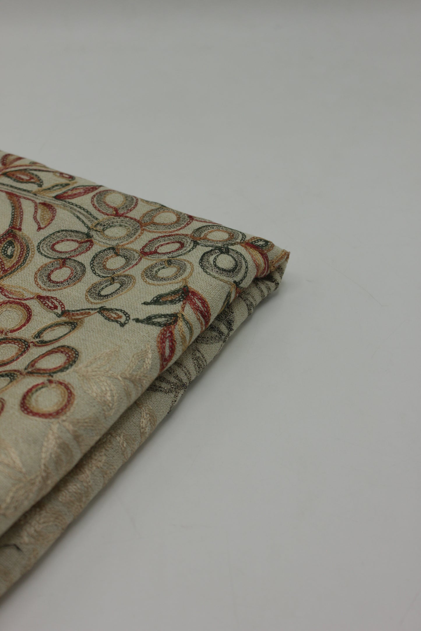 PREMIUM QUALITY SAND  MULTI COLOR EMBROIDERED WOOLEN SHAWL FOR WOMEN