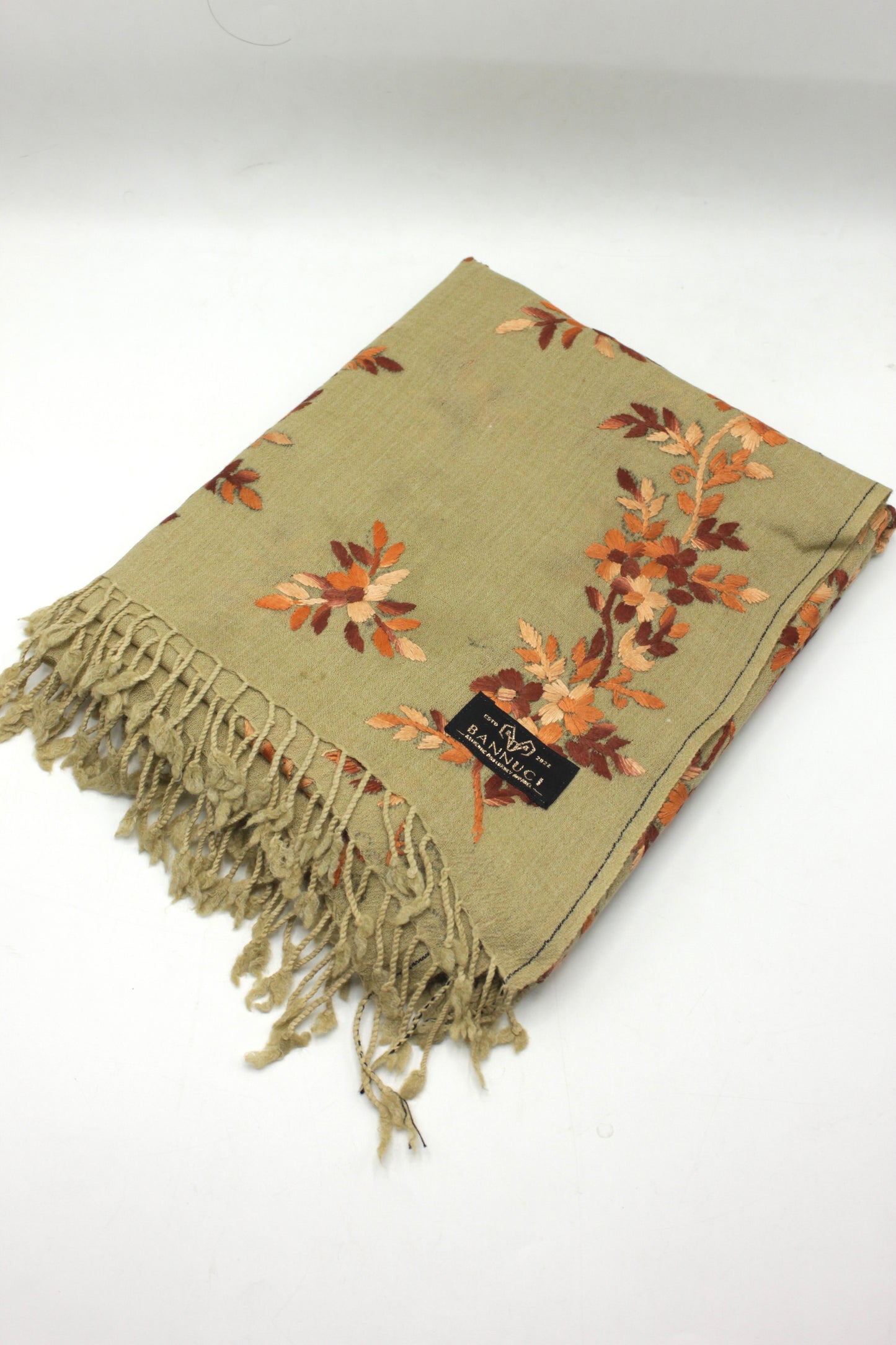 PREMIUM QUALITY YELLOW EMBROIDERED WOOLEN SHAWL FOR WOMEN