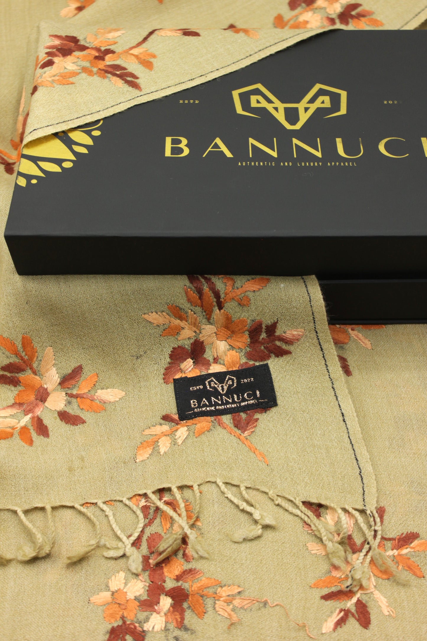 PREMIUM QUALITY YELLOW EMBROIDERED WOOLEN SHAWL FOR WOMEN