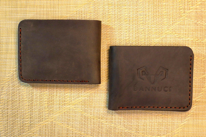 Premium Hand-Made Brown Distressed Leather Men's Wallet by BANNUCI