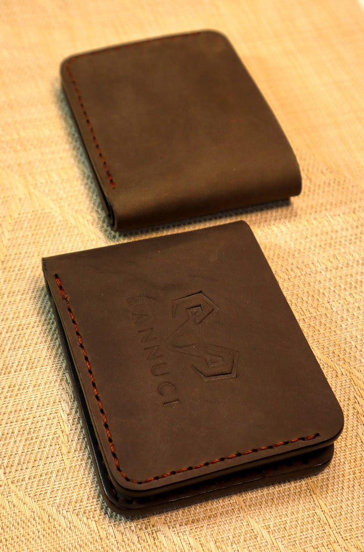 Premium Hand-Made Brown Distressed Leather Men's Wallet by BANNUCI