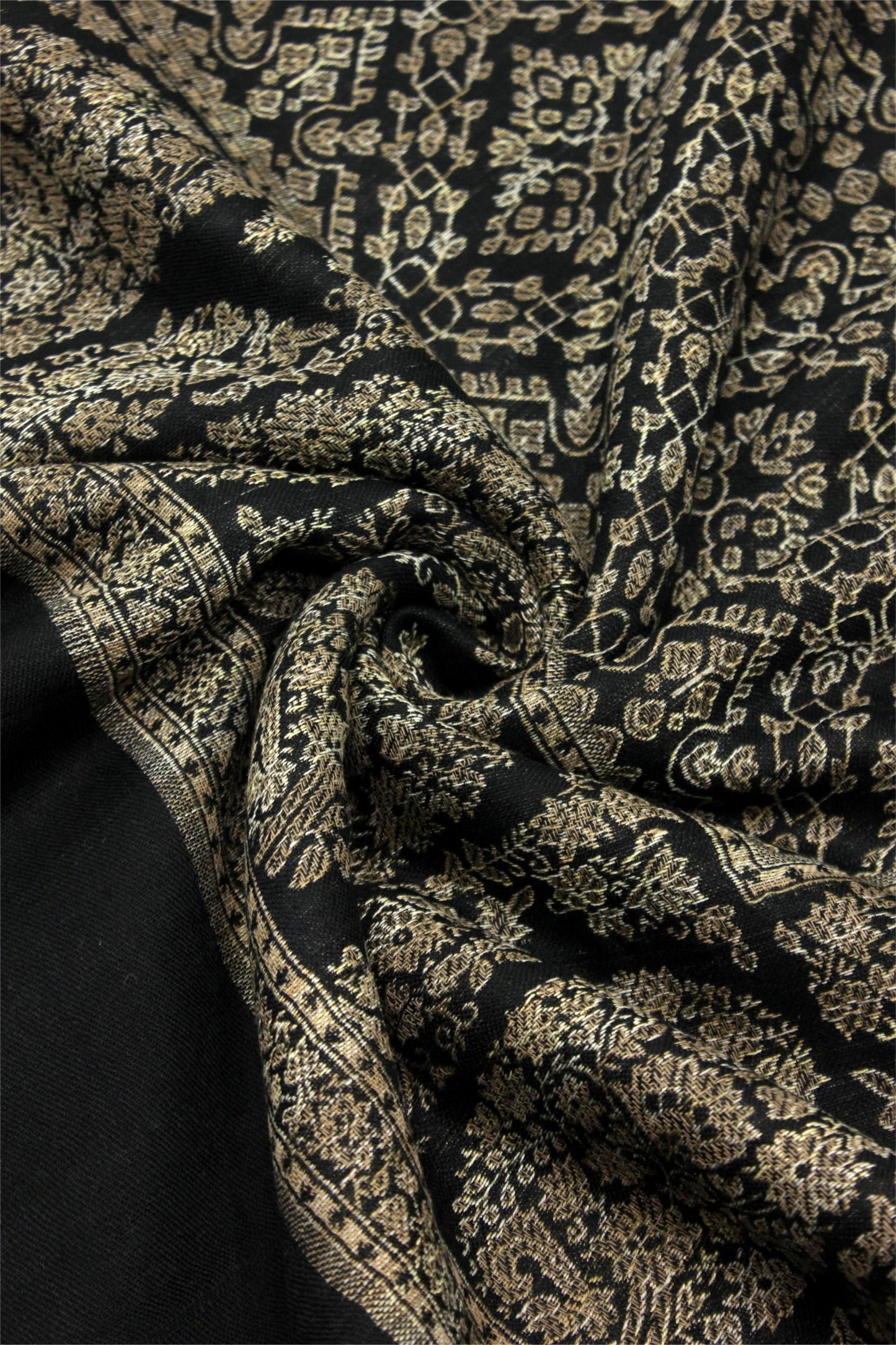 Premium Quaility Black Woven Pashmina Cashmere Shawl