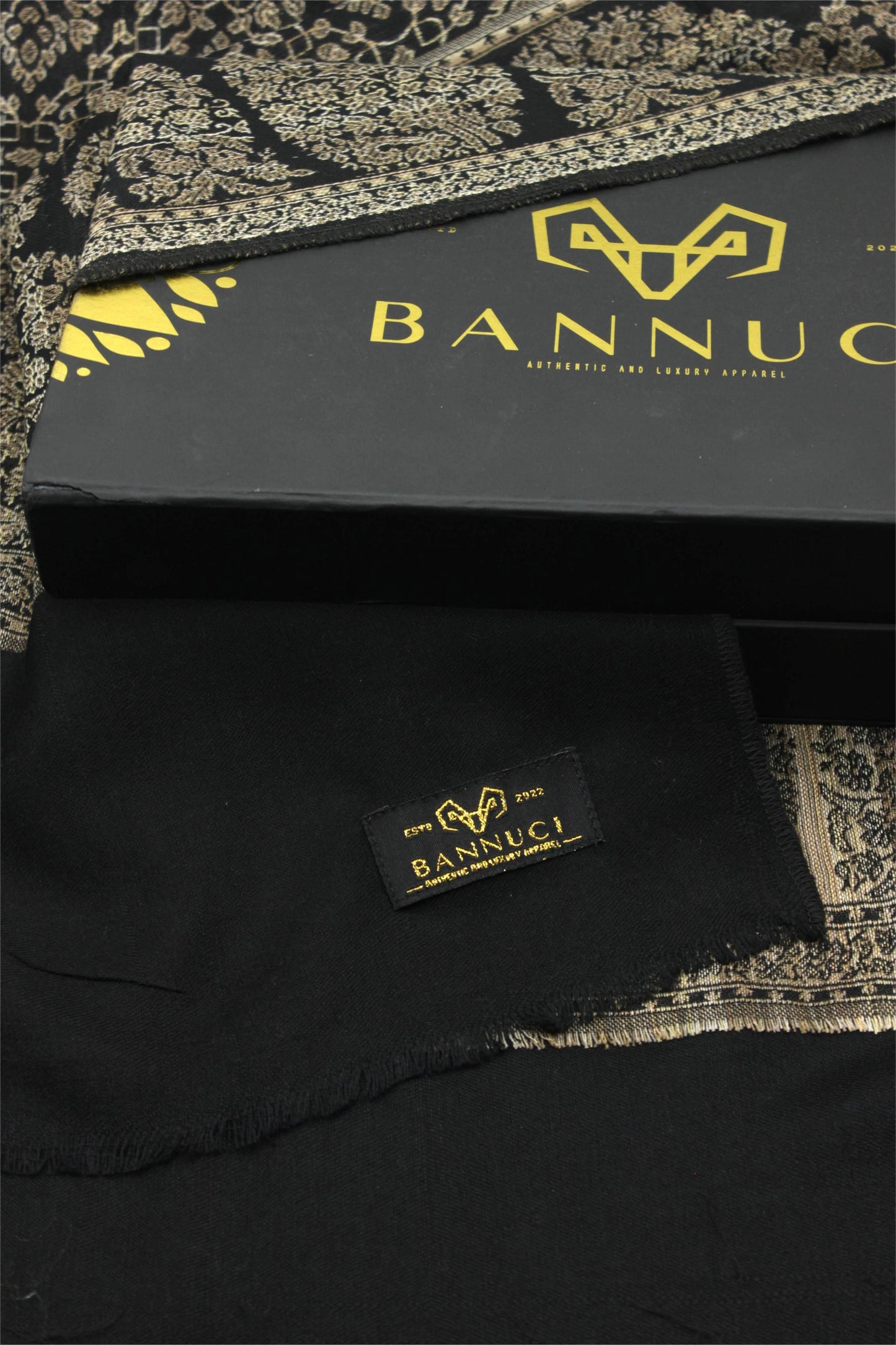 Premium Quaility Black Woven Pashmina Cashmere Shawl