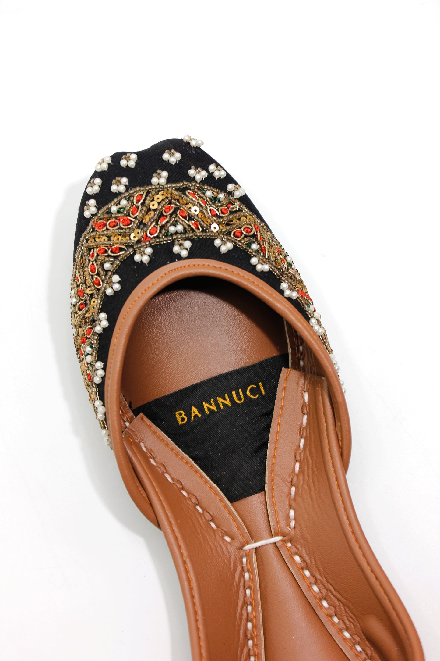 Premium Quality Black Pearl Embroidered Khussas