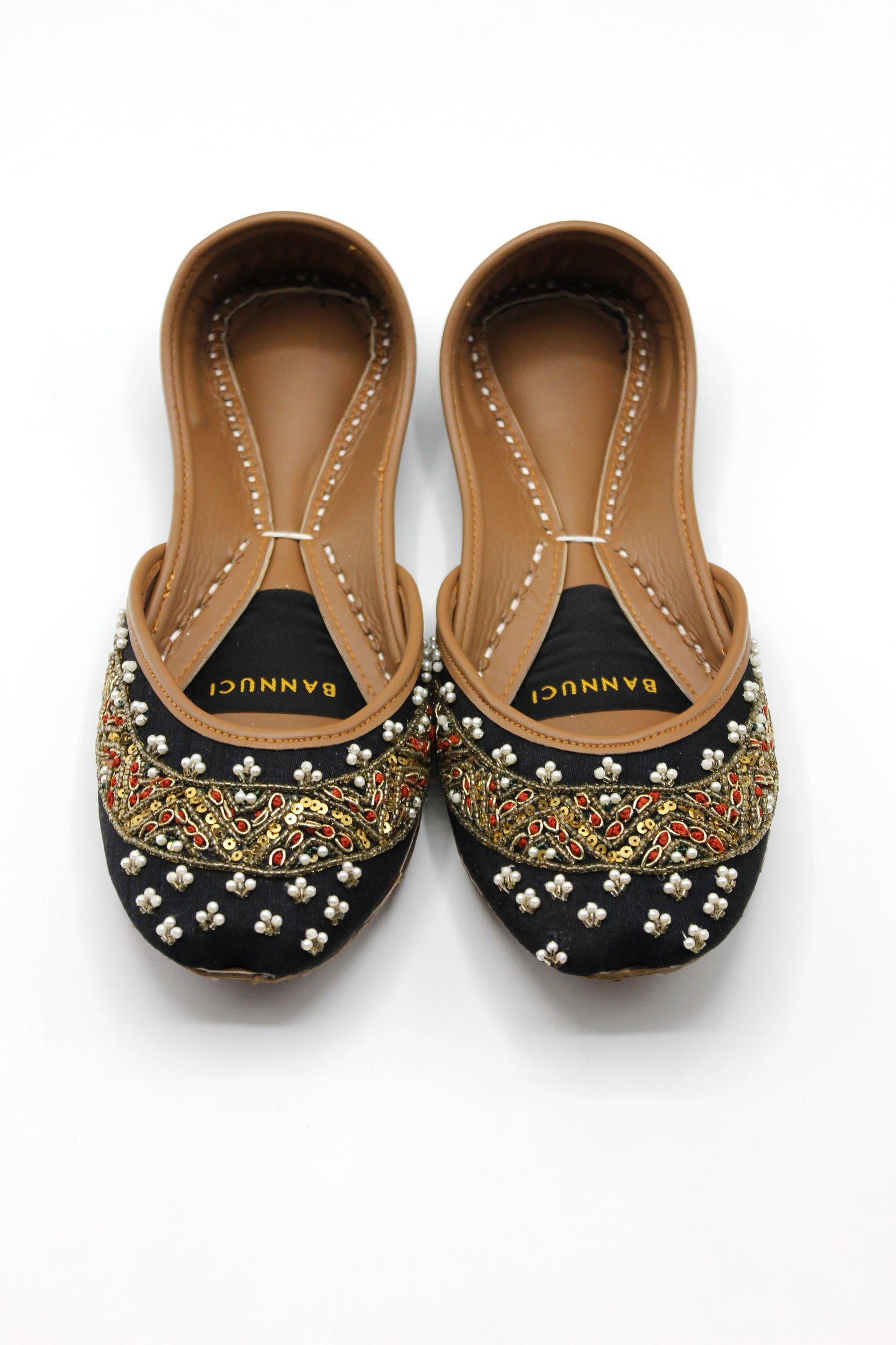 Premium Quality Black Pearl Embroidered Khussas