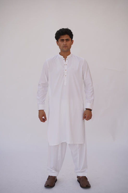 Premium Quality Classic Off White Kameez Shalwar