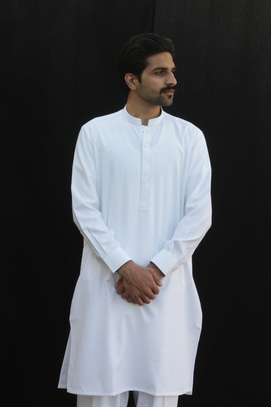 Premium Quality Classic White Kurta Shalwar