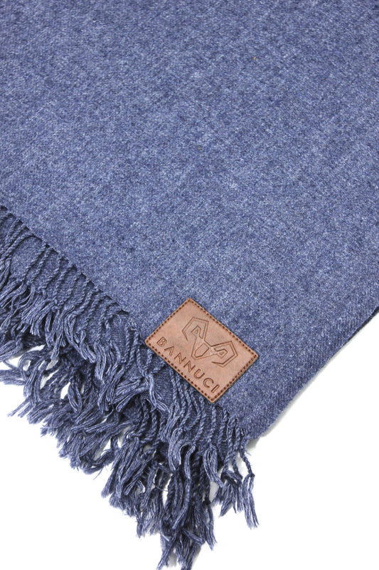 Premium Quality Denim Blue Woolen Blend Shawl