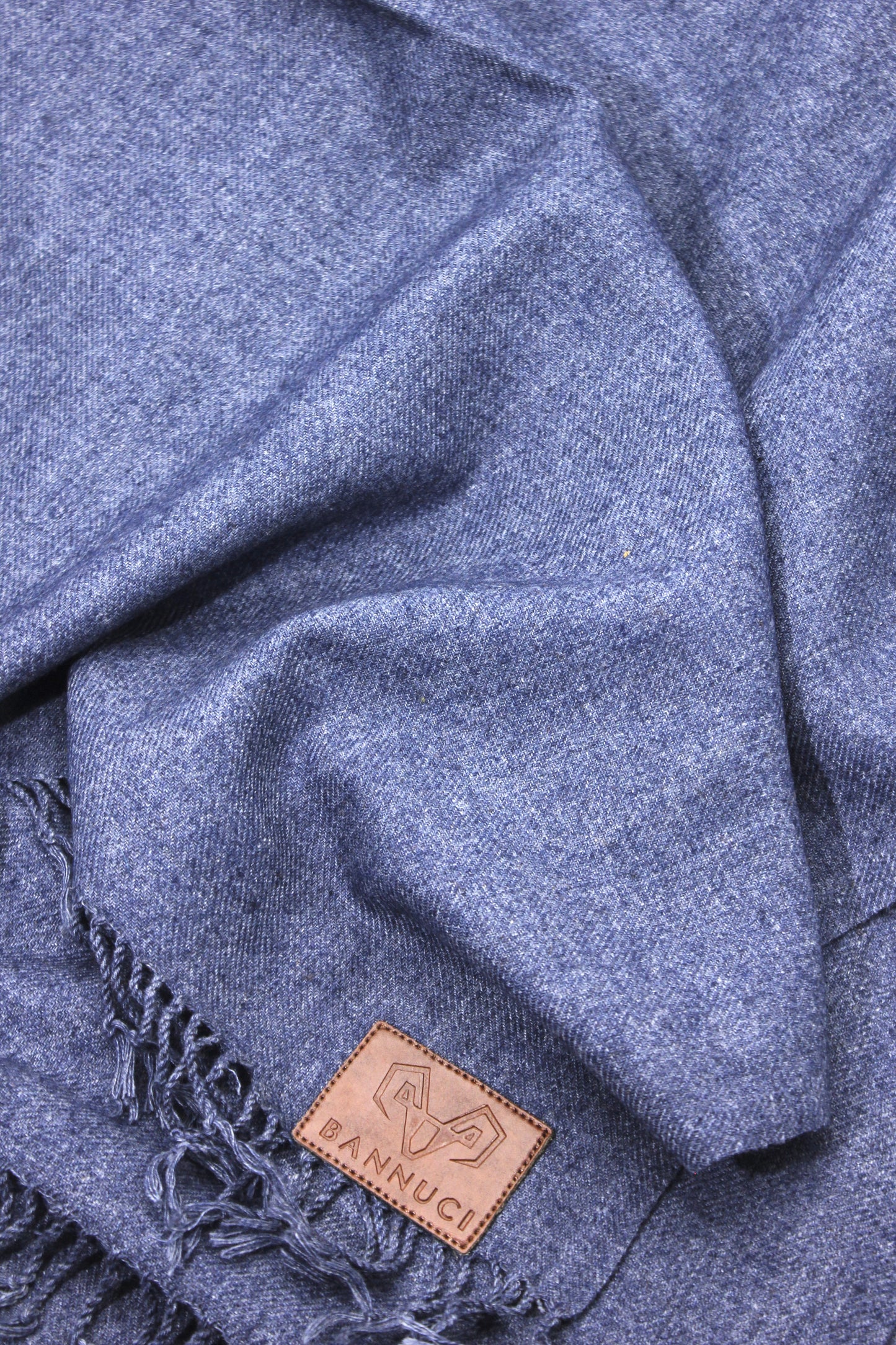 Premium Quality Denim Blue Woolen Blend Shawl
