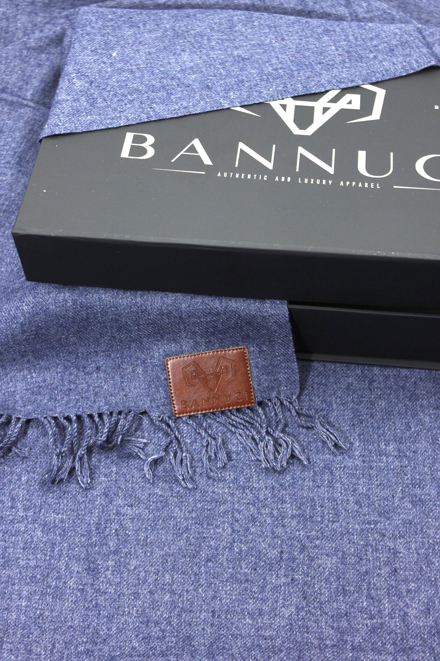 Premium Quality Denim Blue Woolen Blend Shawl