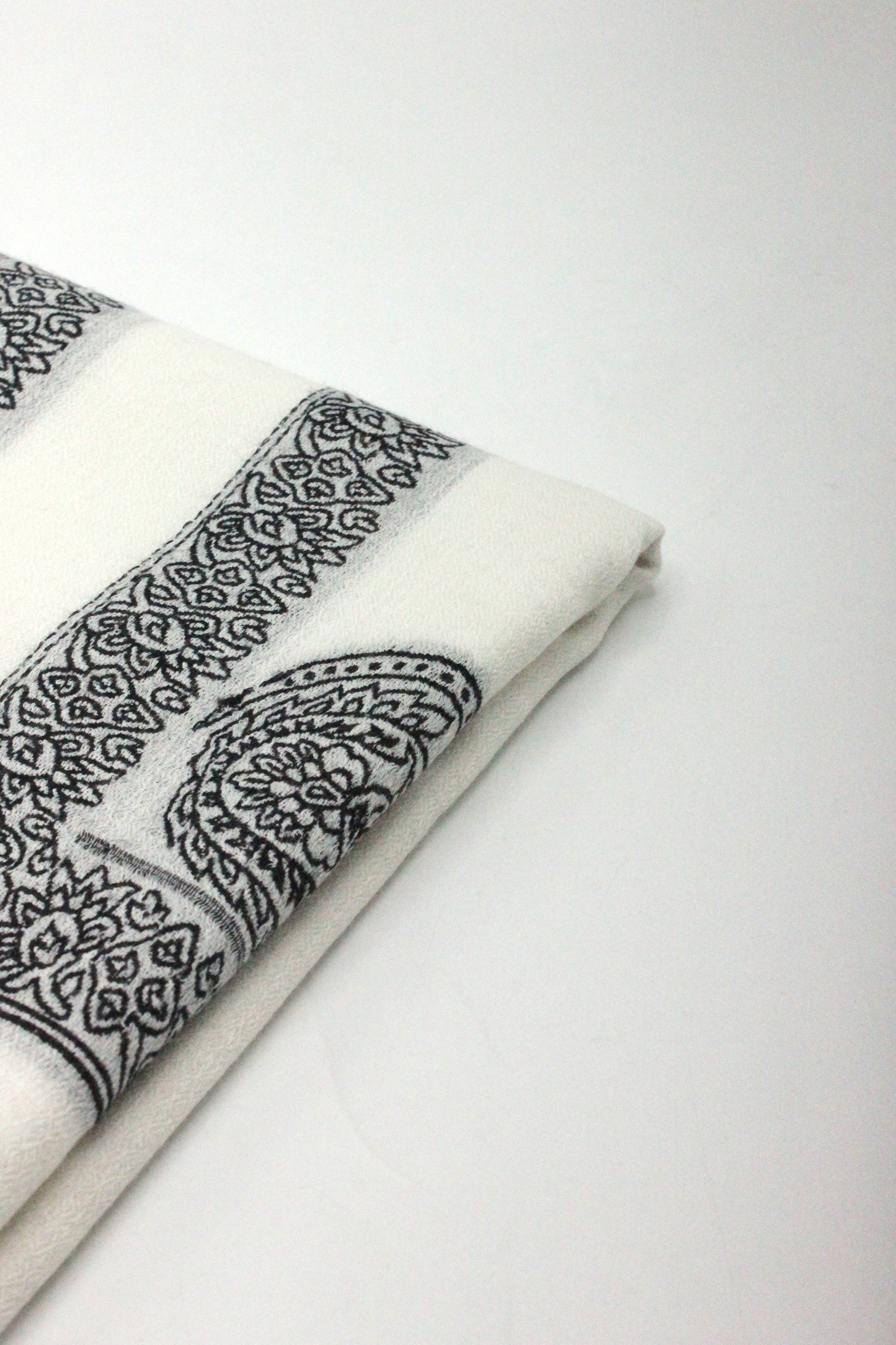 Premium Quality Extremely Soft Off White With Black Border  Pashmina Cashmere Shawl