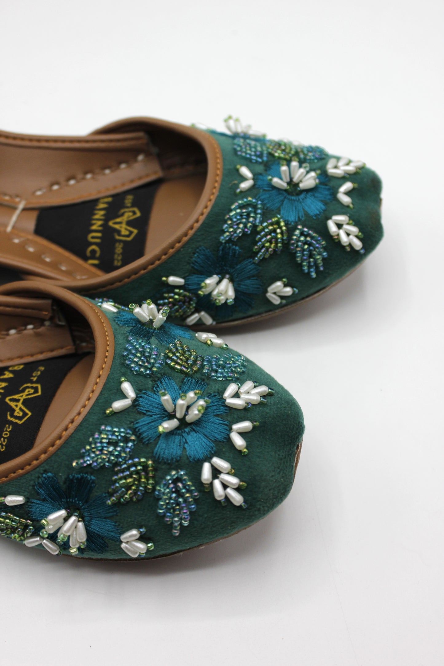 Premium Quality Black Pearl Embroidered Khussas