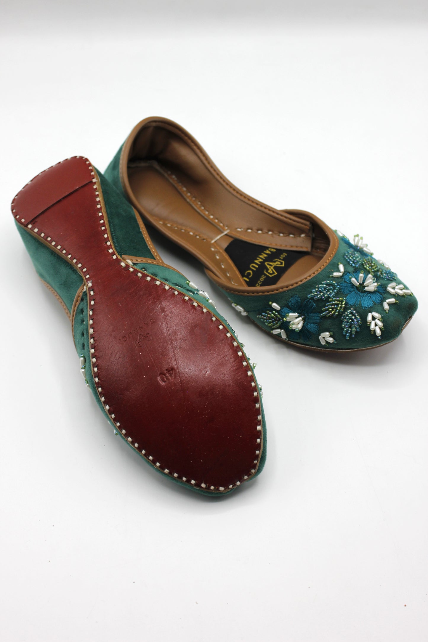 Premium Quality Black Pearl Embroidered Khussas