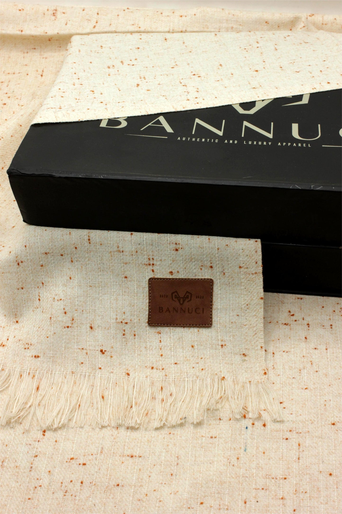 Premium Quality Off White Dotted Woolen Blend Shawl