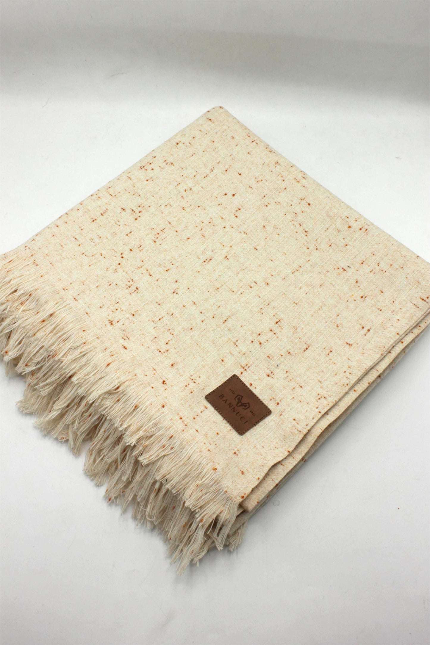 Premium Quality Off White Dotted Woolen Blend Shawl