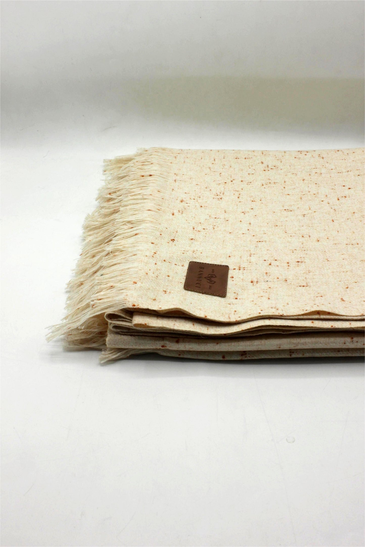 Premium Quality Off White Dotted Woolen Blend Shawl