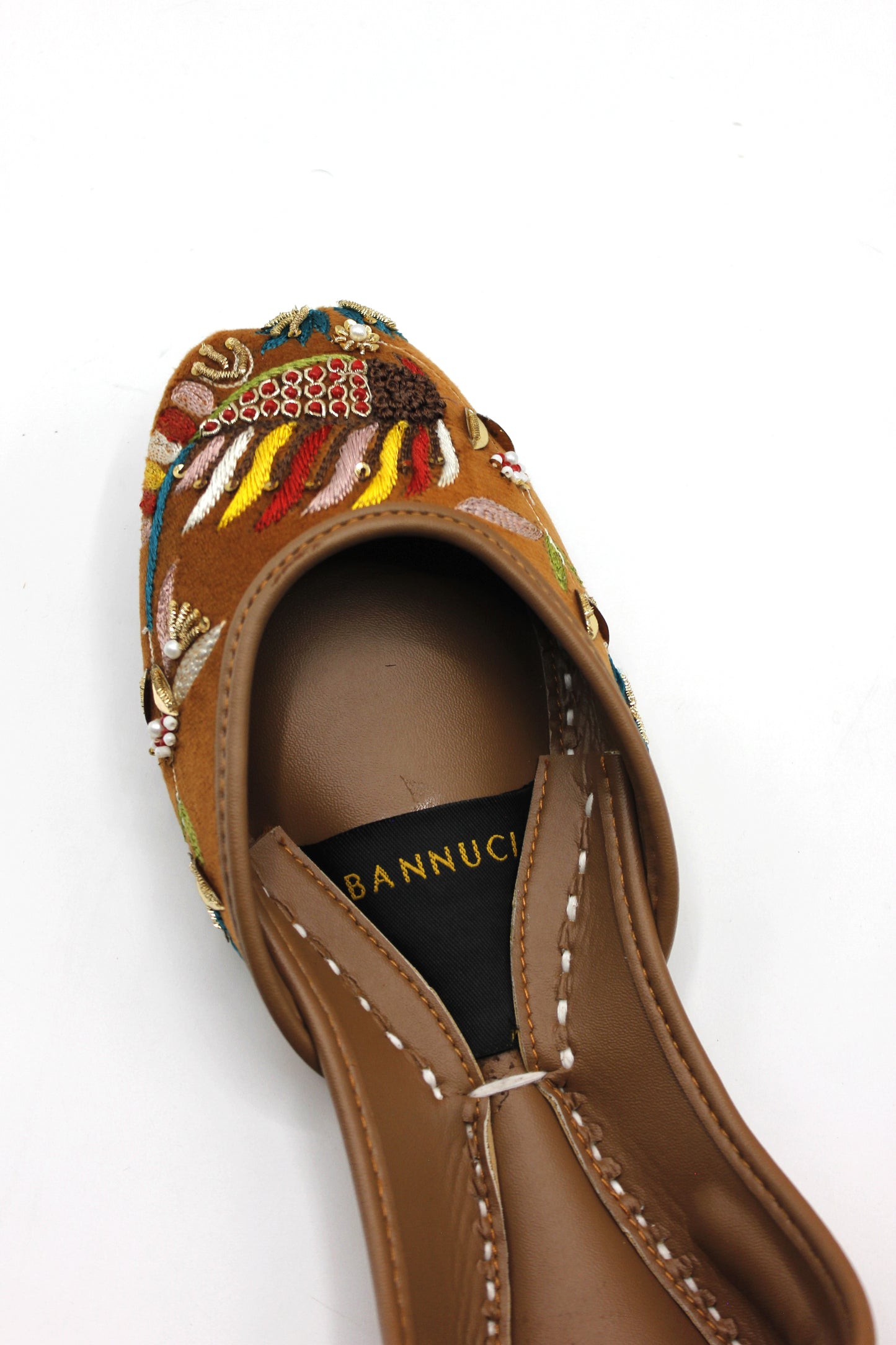 Premium Quality Orange Multi Color Embroidered Khussas