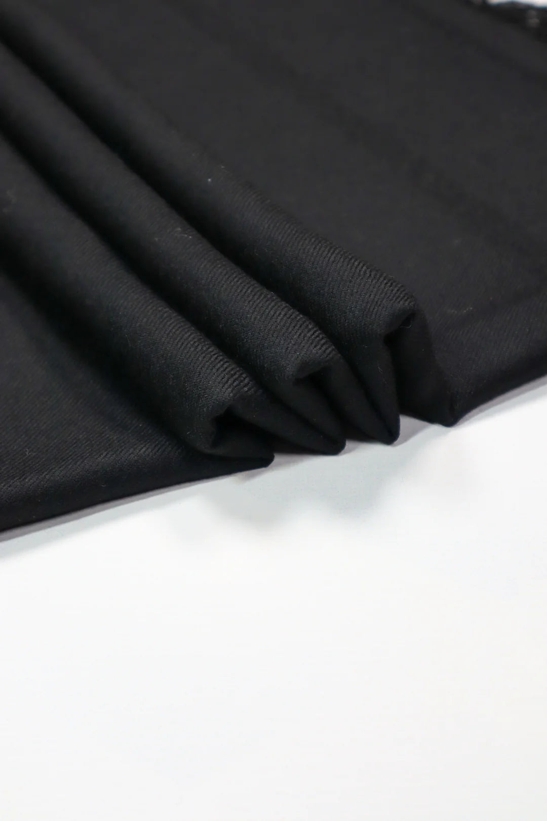 Premium Quality Plain Double Fiber Black Pure Woolen