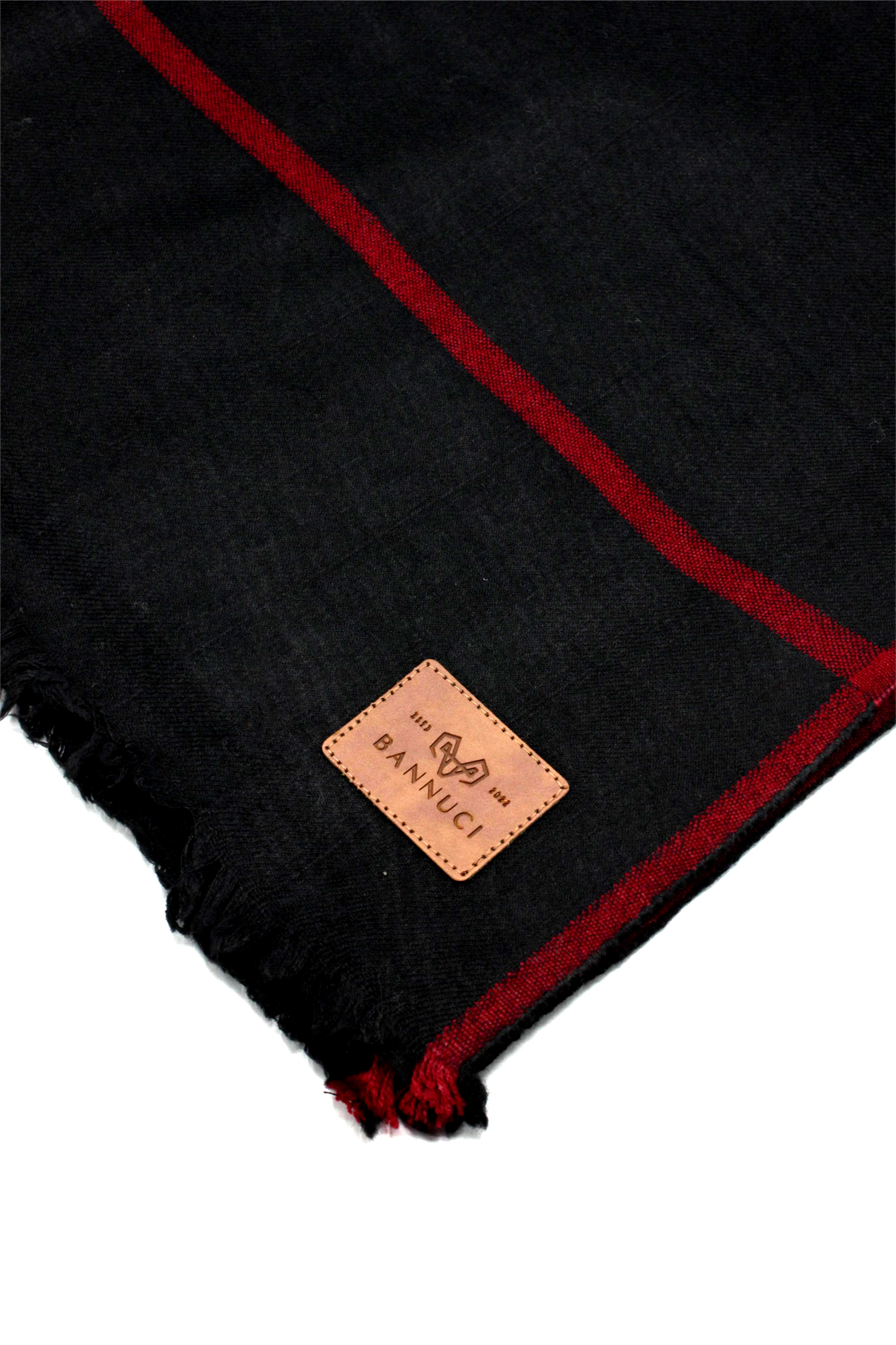 Premium Quality Red Border Black Pure Woolen Shawl
