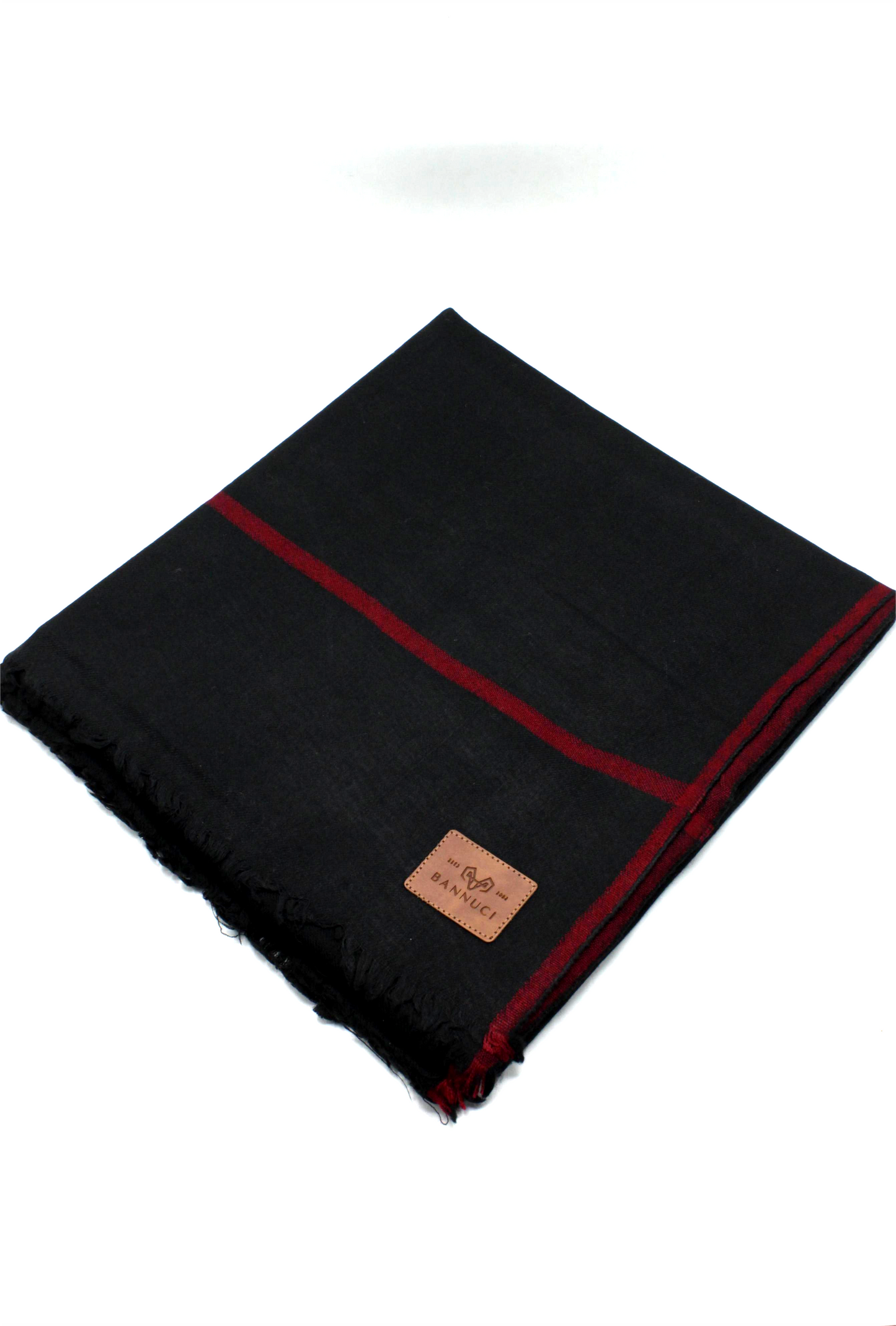 Premium Quality Red Border Black Pure Woolen Shawl
