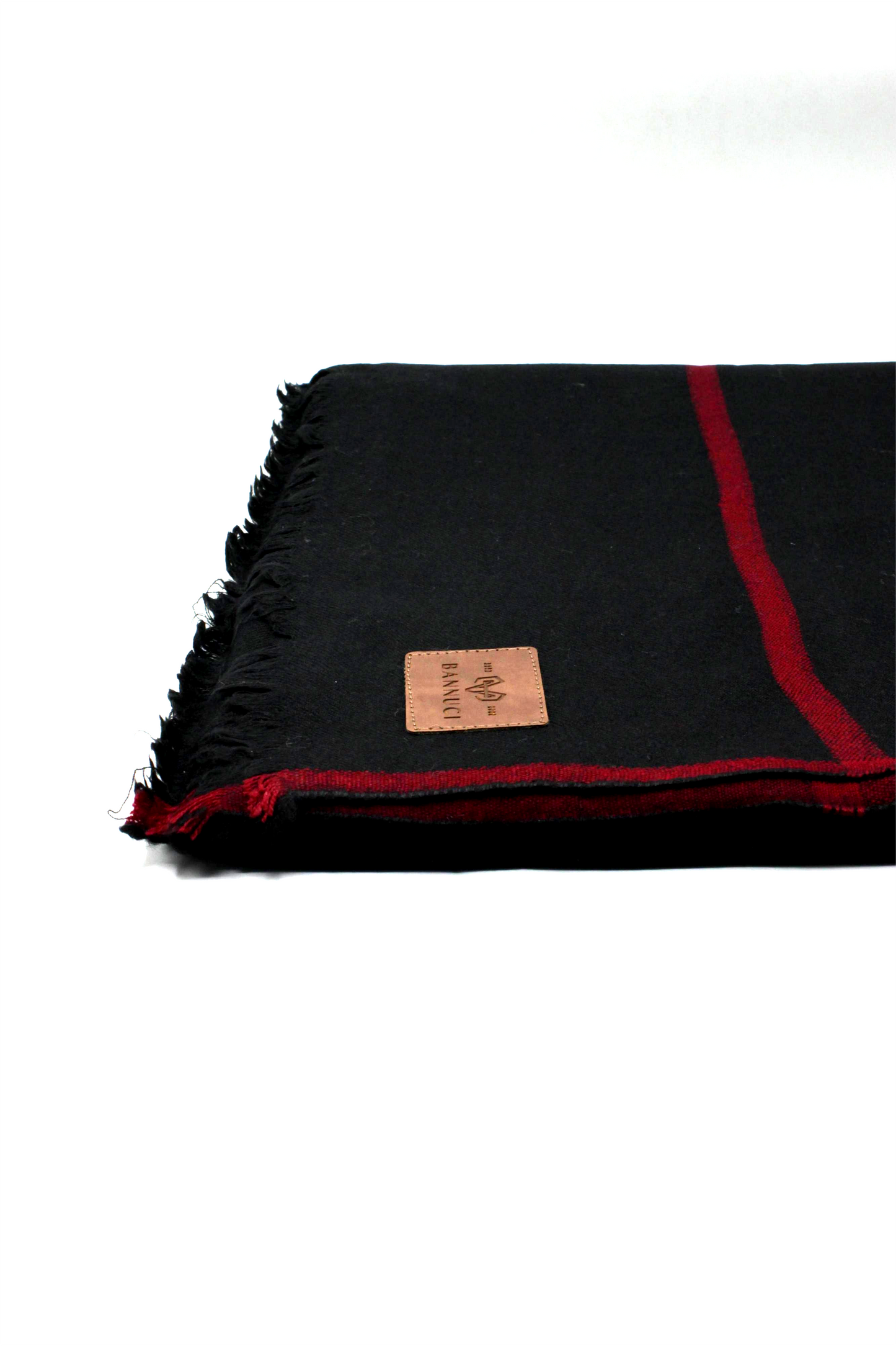 Premium Quality Red Border Black Pure Woolen Shawl
