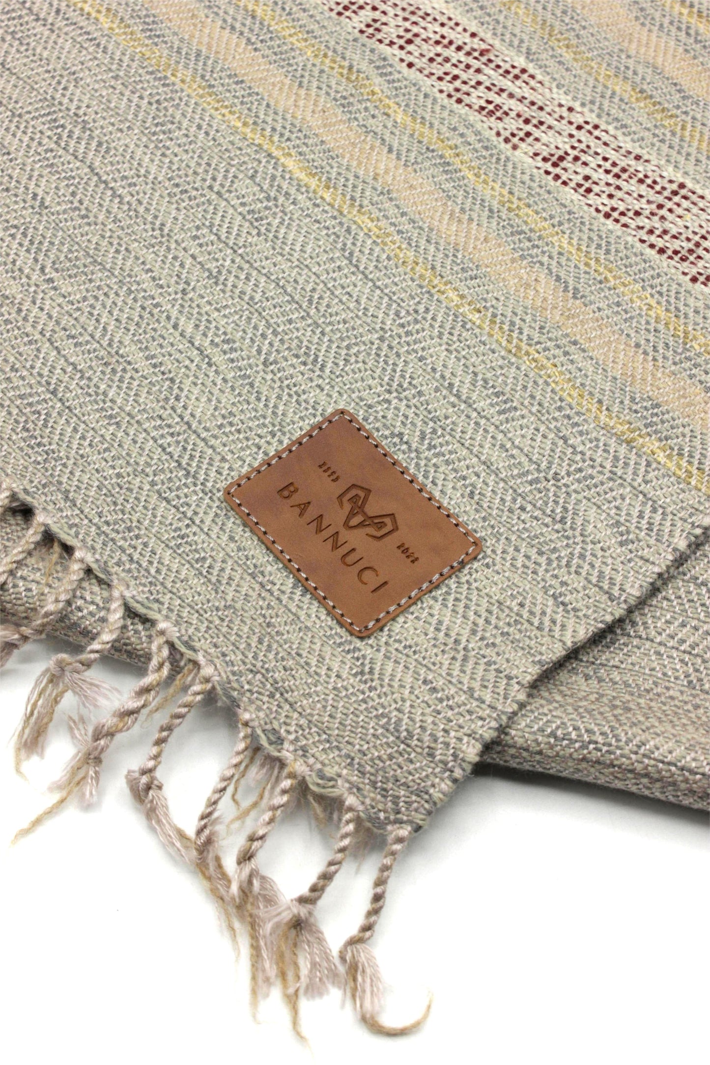 Premium Quality beige golden stripped design muffler