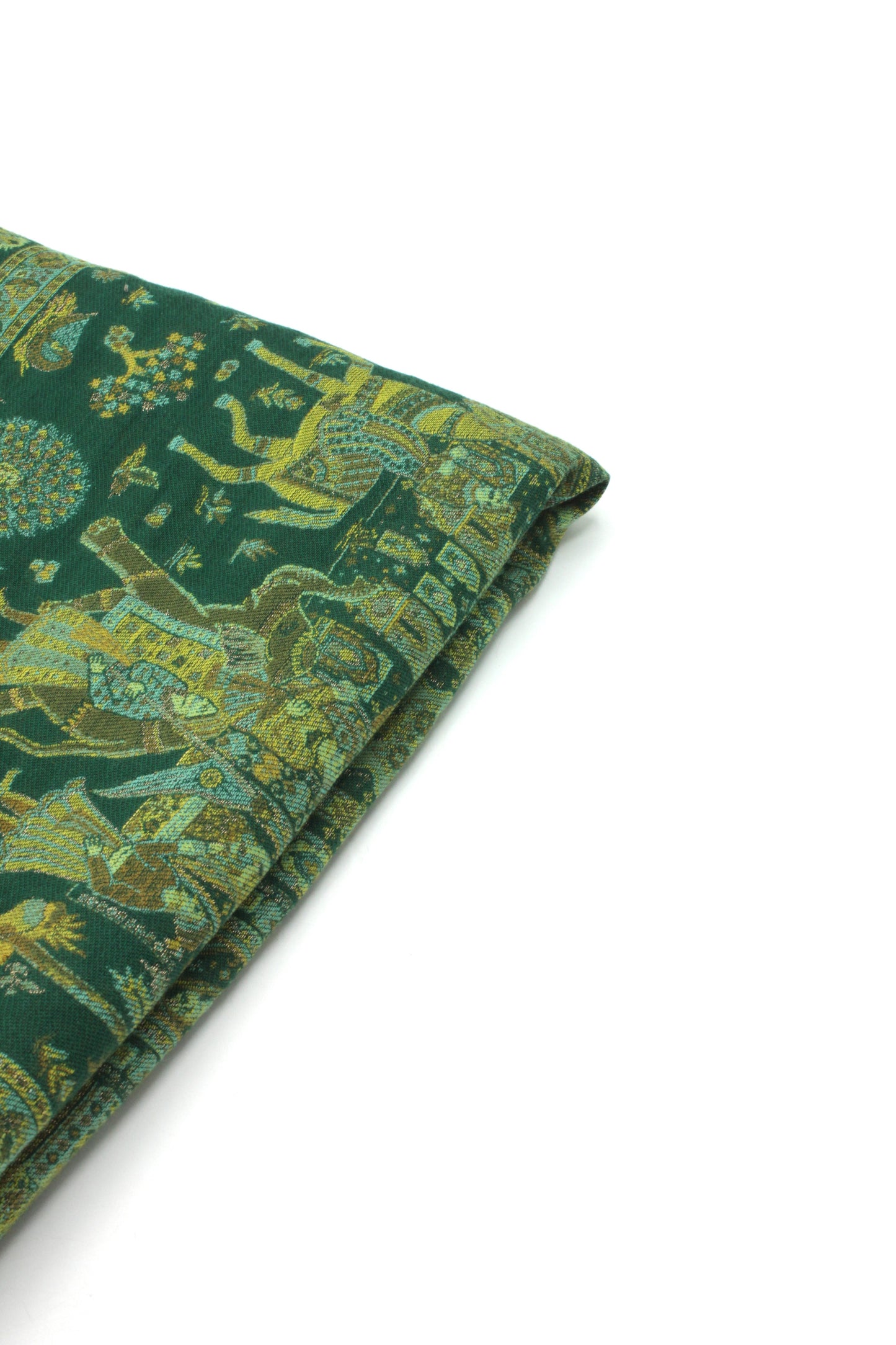 Premium Quality perrot green multi color Woven Pashmina Cashmere Shawl