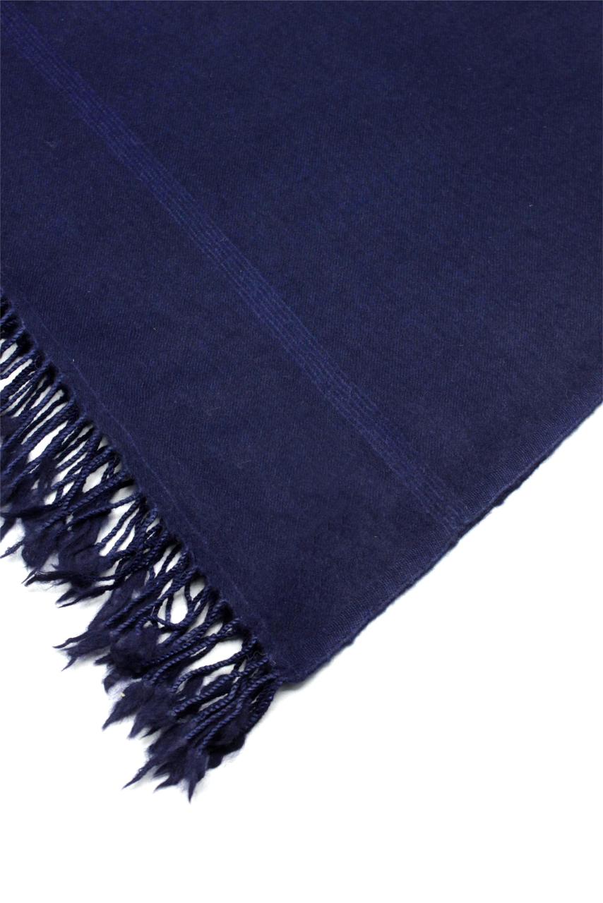 High Quality Single Fiber Pure Wool Navy Blue Plain Shawl